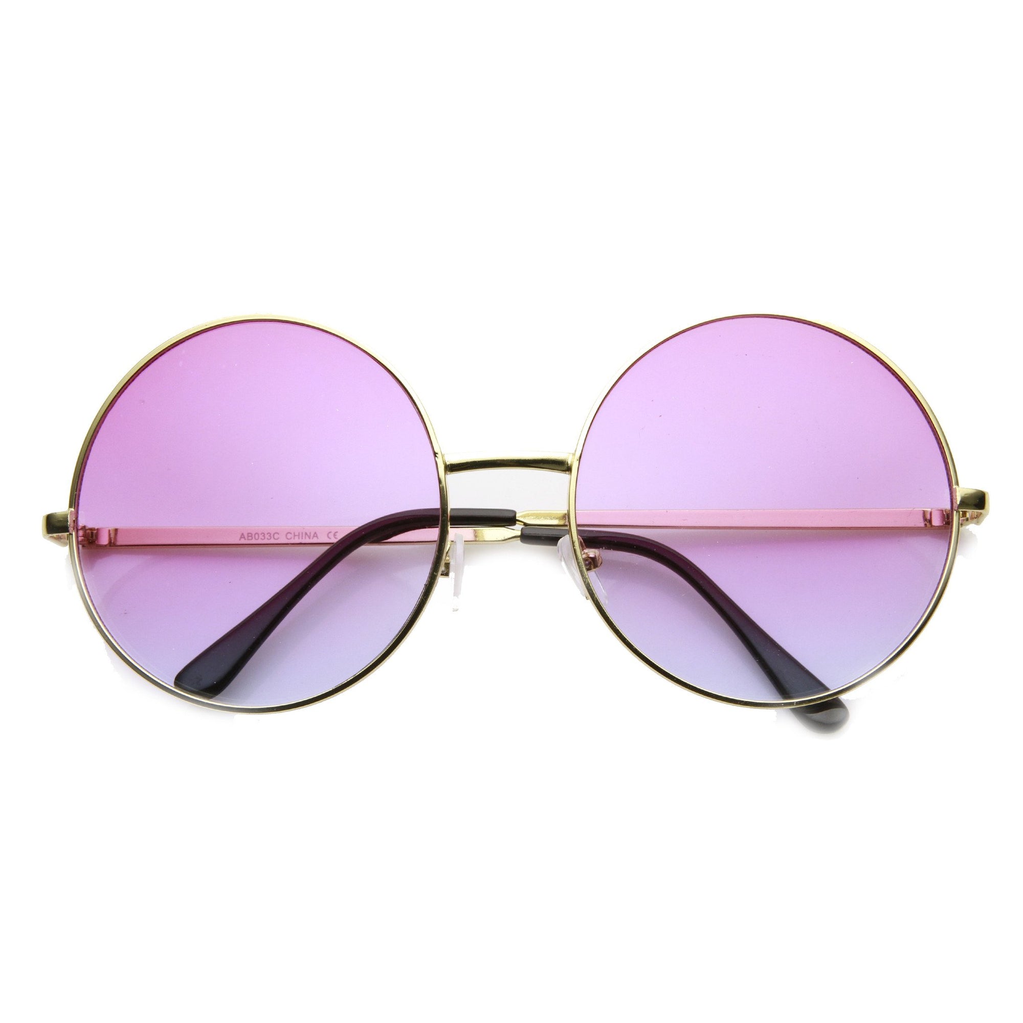 Womens Retro Hippie Oversize Round Sunglasses Zerouv 