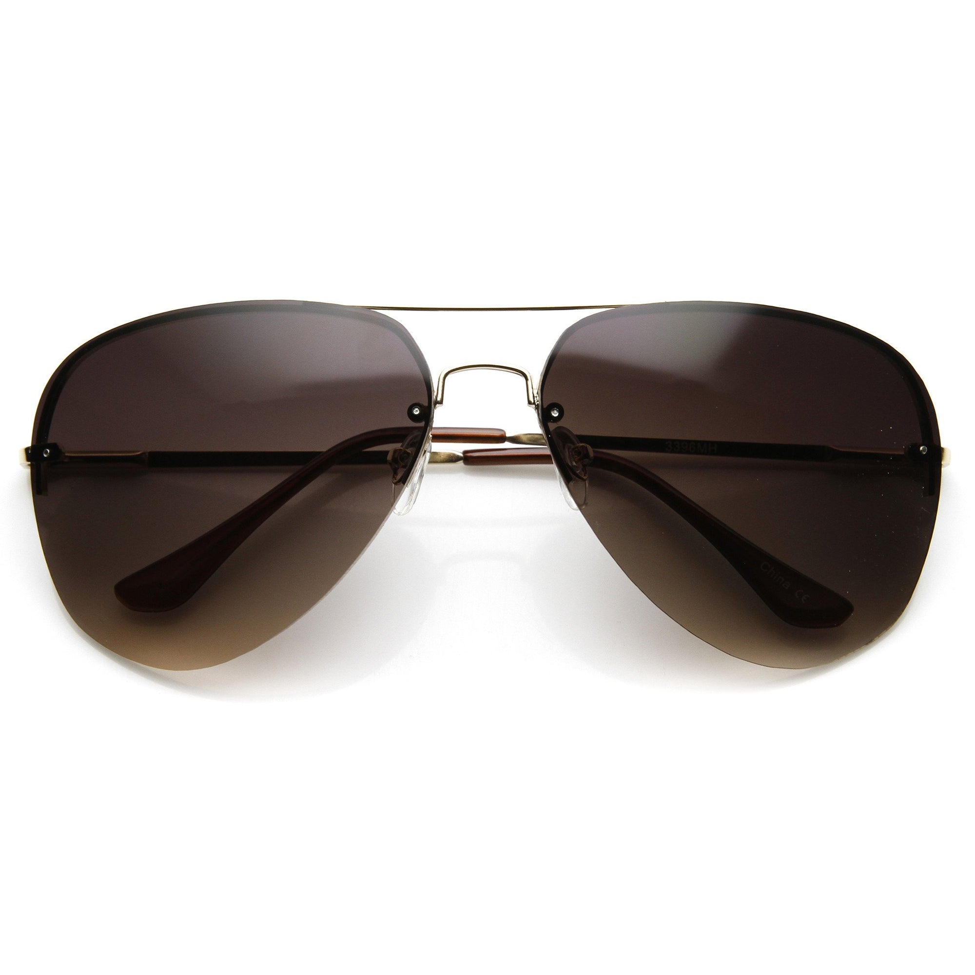 Retro 1980's Rimless Metal Aviator Sunglasses - zeroUV