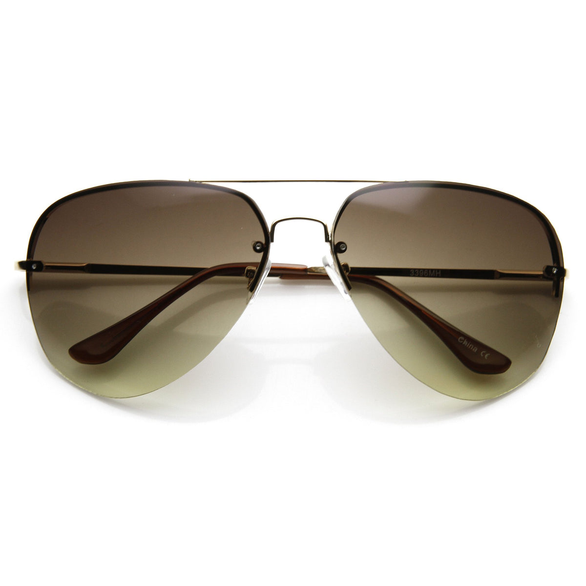 Retro 1980's Rimless Metal Aviator Sunglasses - zeroUV