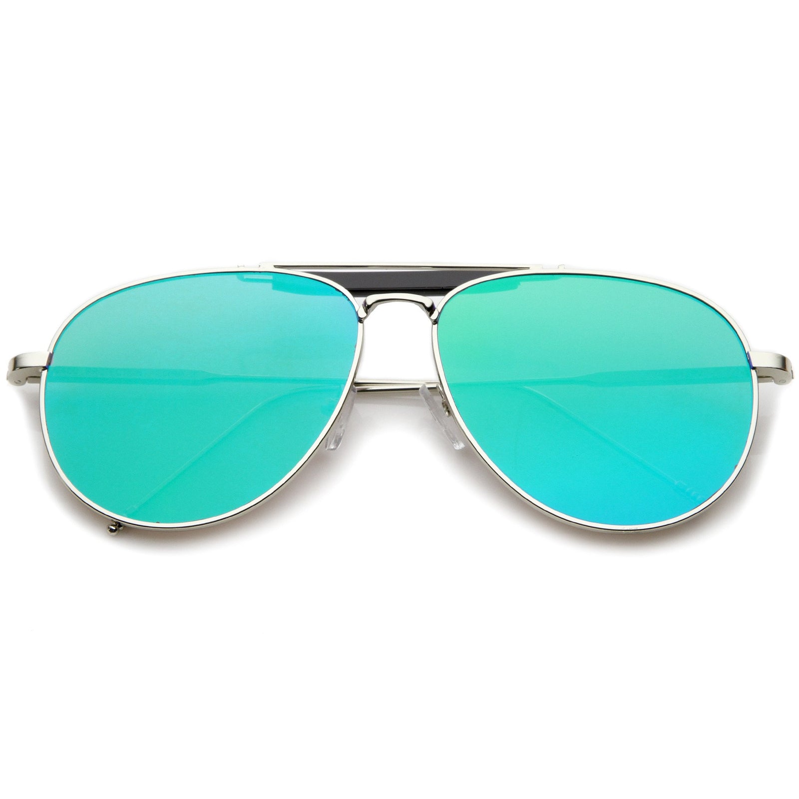 Military Classic Mirrored Metal Aviator Sunglasses - zeroUV