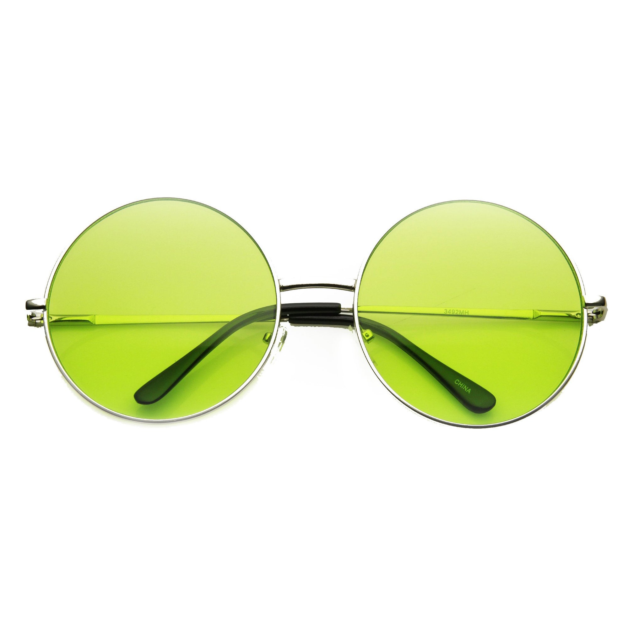 Festival Hippie Oversize Round Color Lens Sunglasses Zerouv 