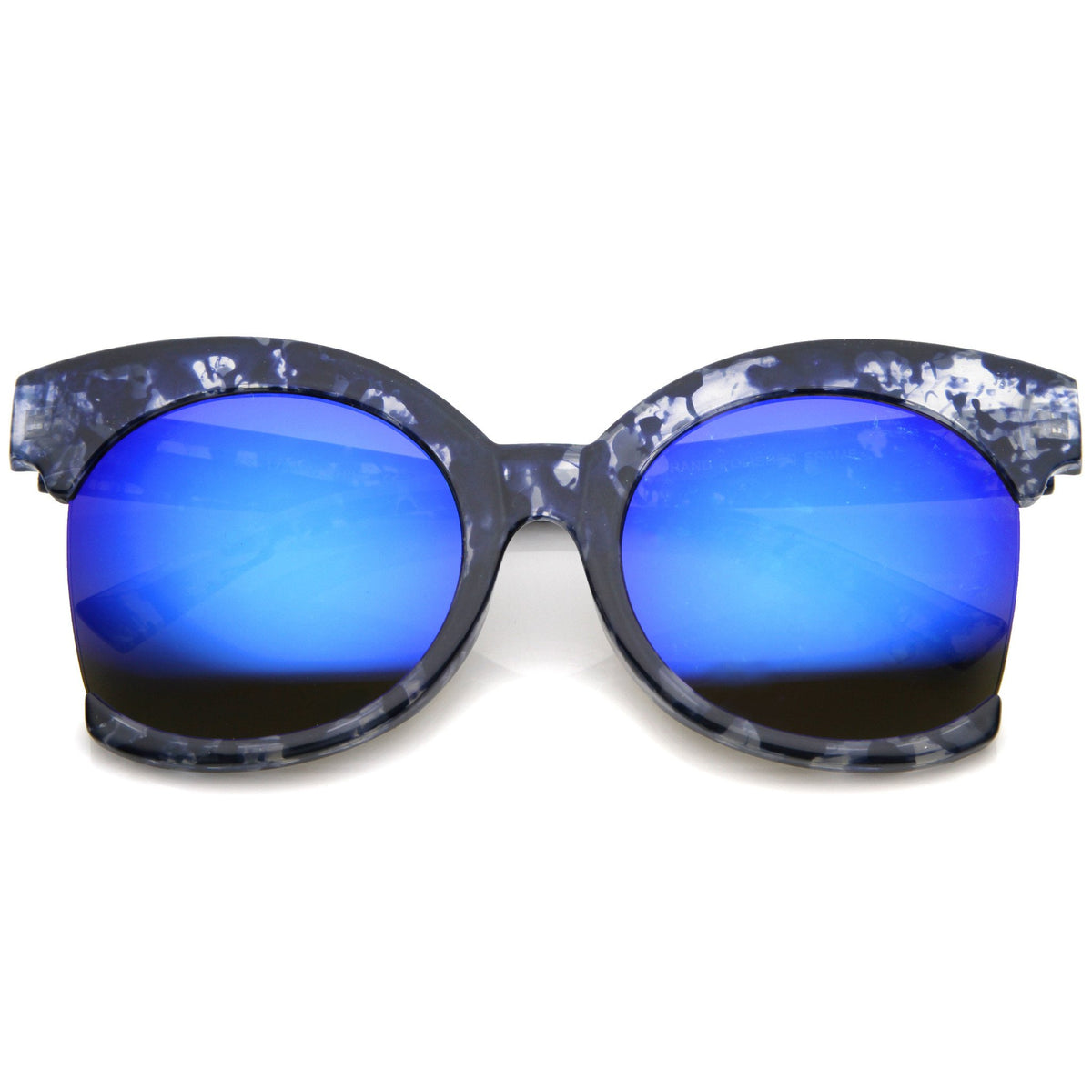 Womens Oversize Side Cut Mirrored Cat Eye Sunglasses Zerouv 