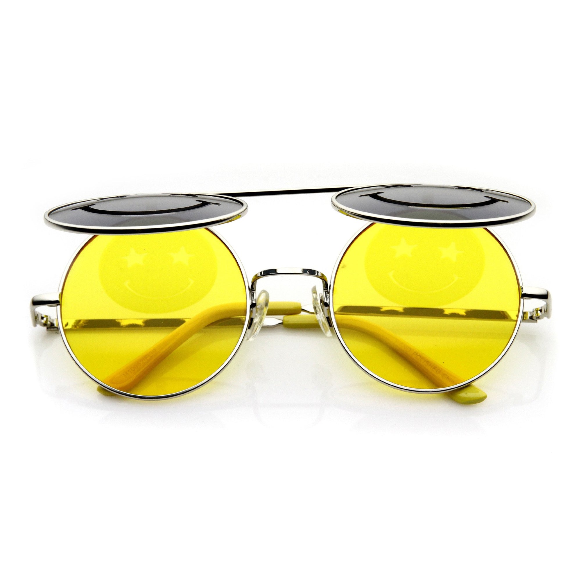 yellow flip up sunglasses