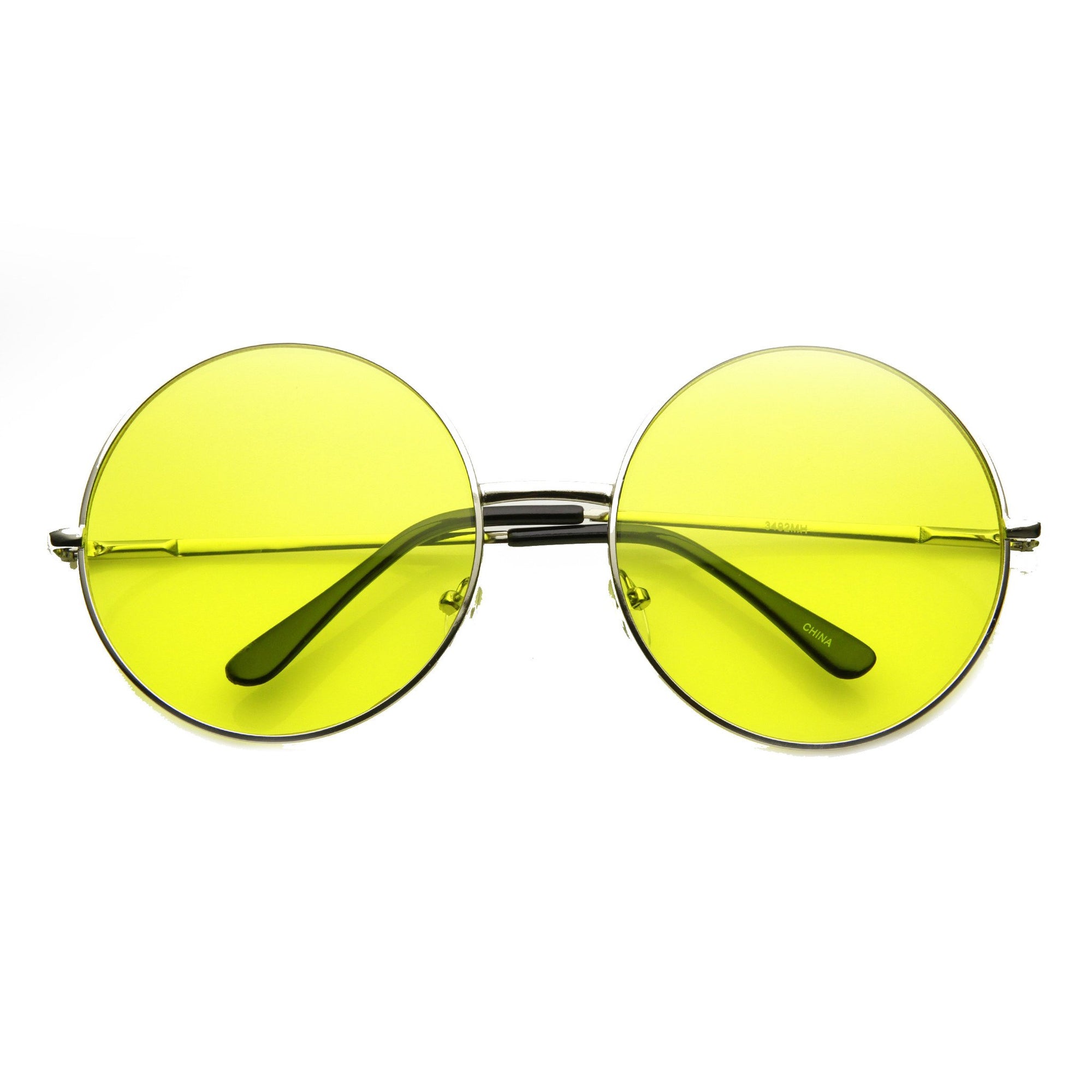 Festival Hippie Oversize Round Color Lens Sunglasses Zerouv 