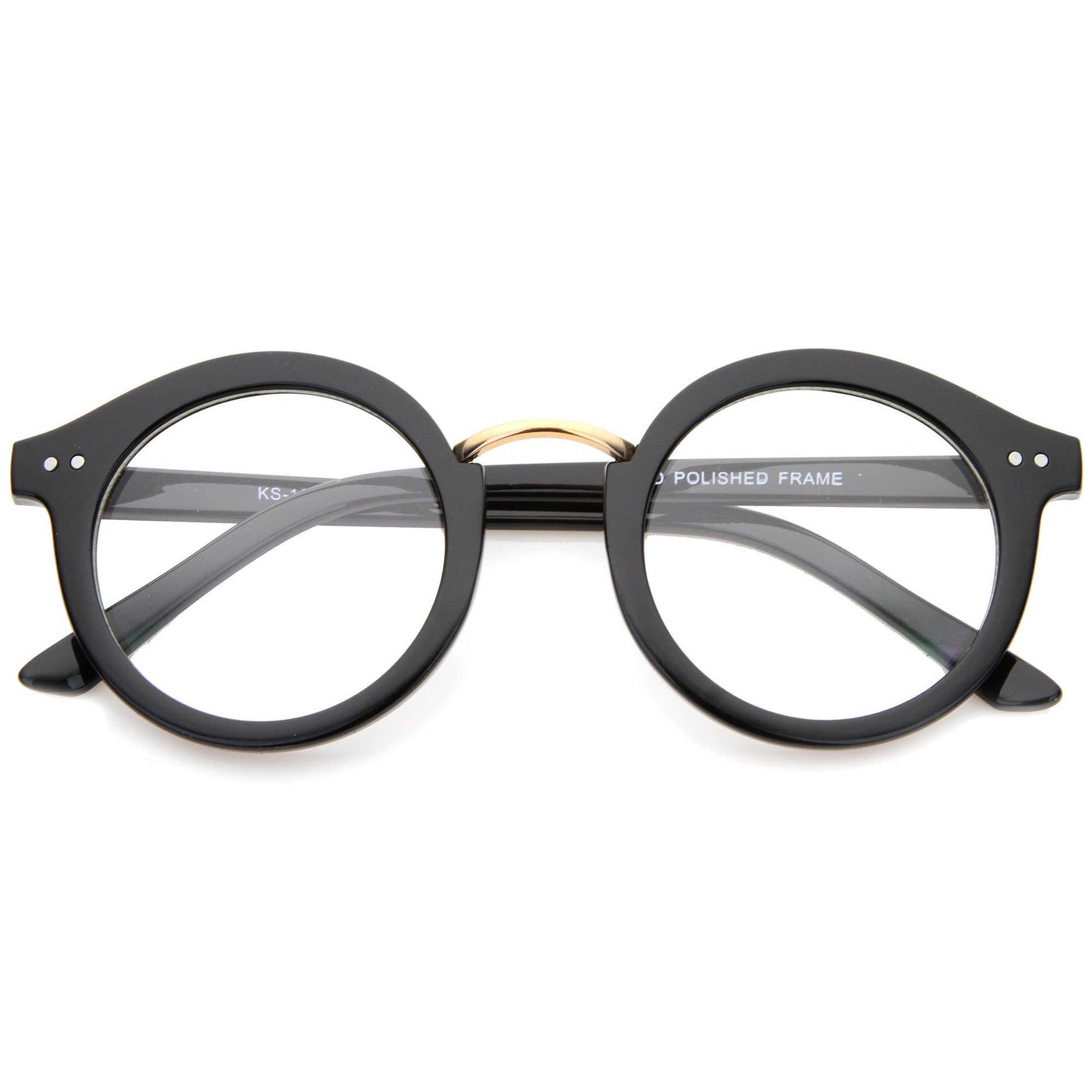 Eclectic Indie Round Clear Lens Retro Glasses Zerouv 