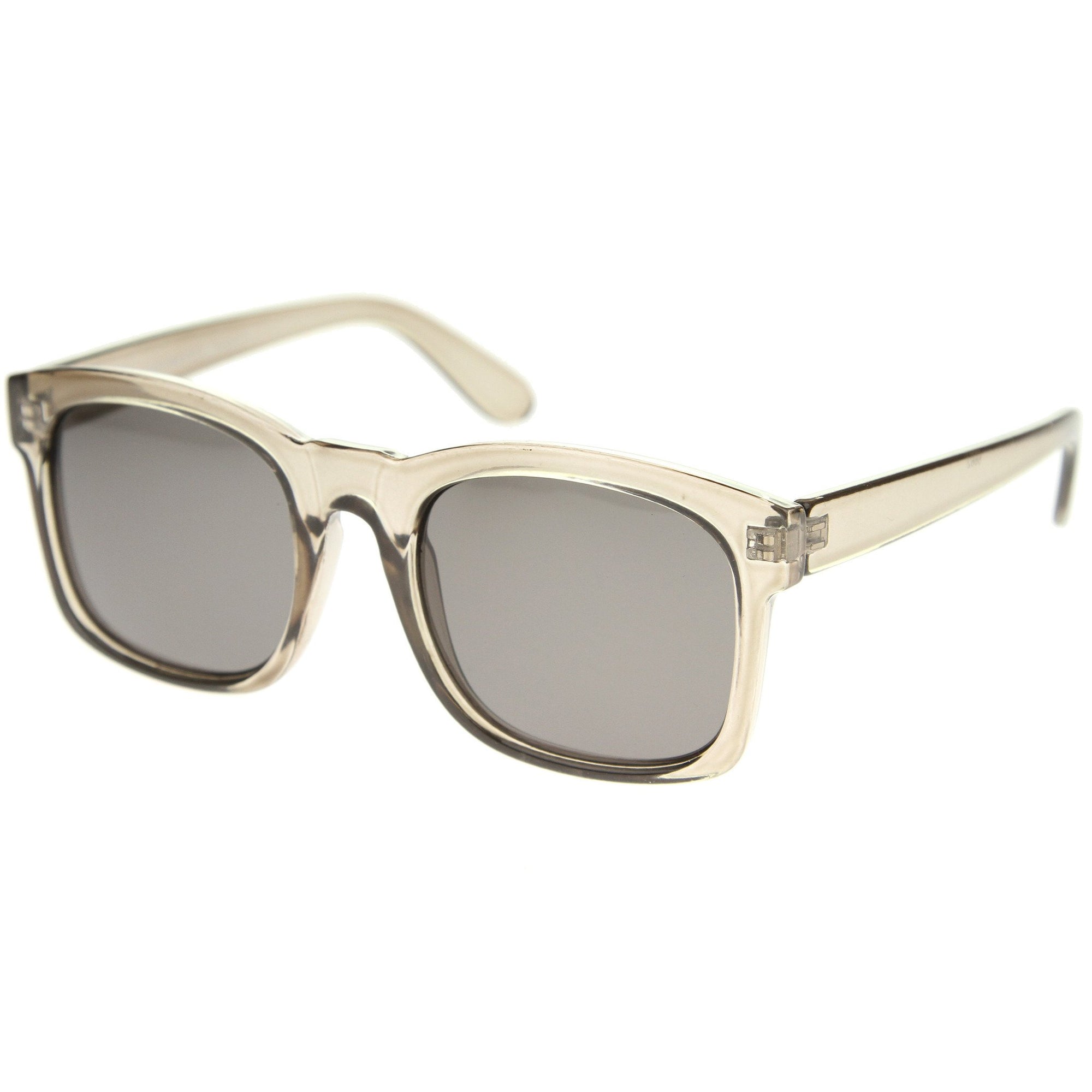 Retro Bold Horned Rim Shallow Frame Sunglasses - zeroUV