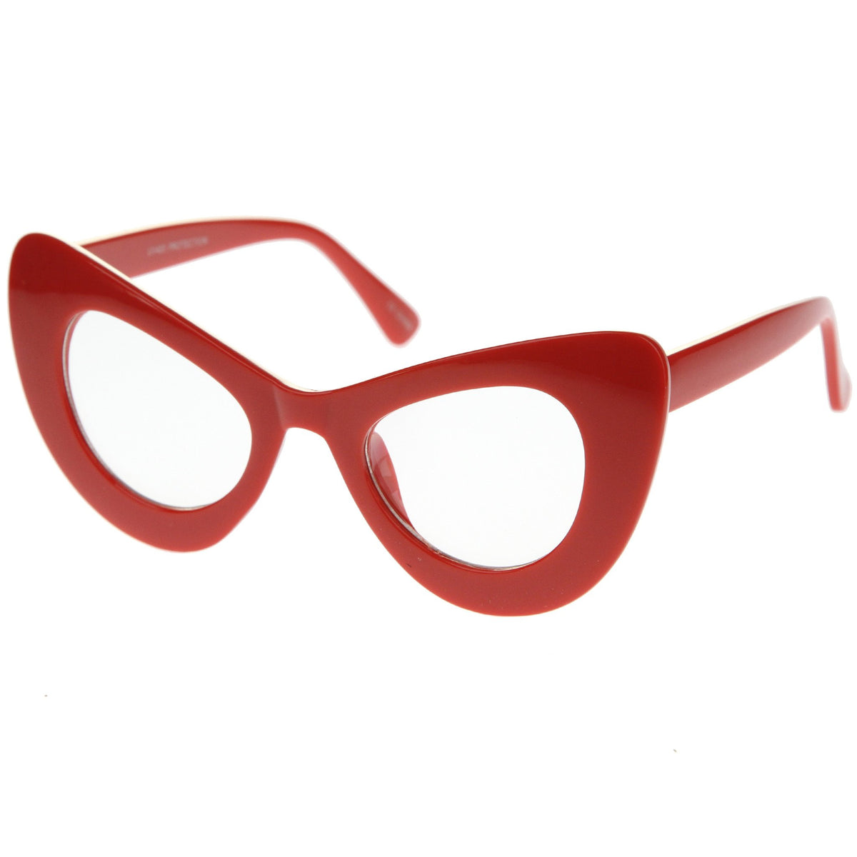 Womens Retro Oversize Clear Lens Cat Eye Glasses Zerouv