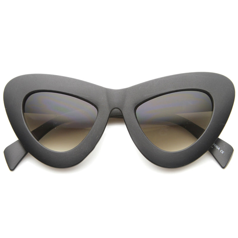 Womens Retro Bold Chunky Cat Eye Sunglasses Zerouv 