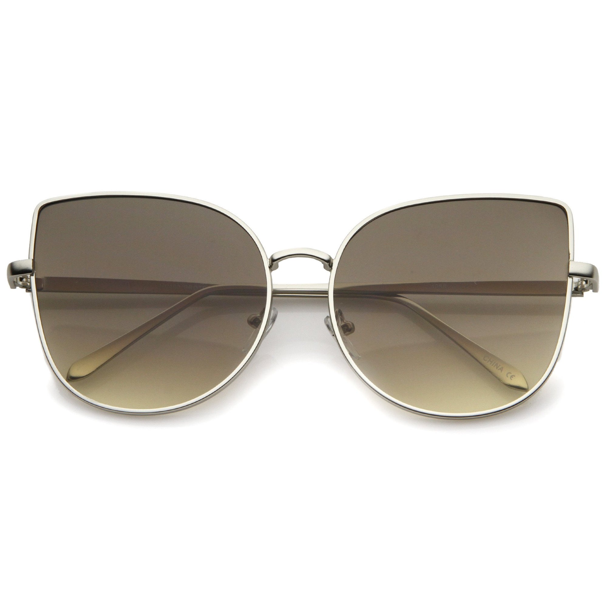 Oversize Indie Flat Gradient Lens Cat Eye Sunglasses Zerouv 