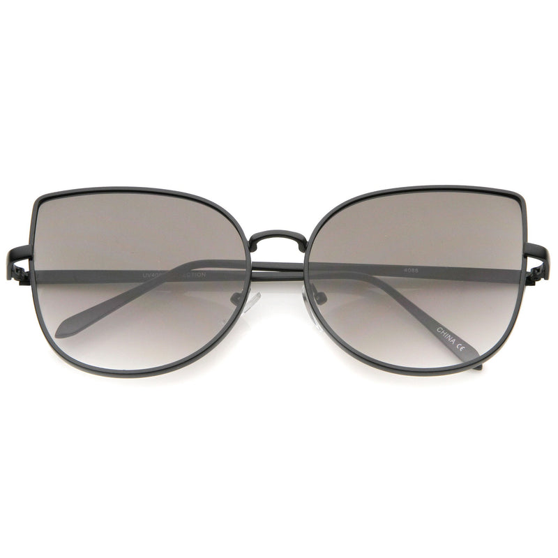 Oversize Indie Flat Gradient Lens Cat Eye Sunglasses - zeroUV