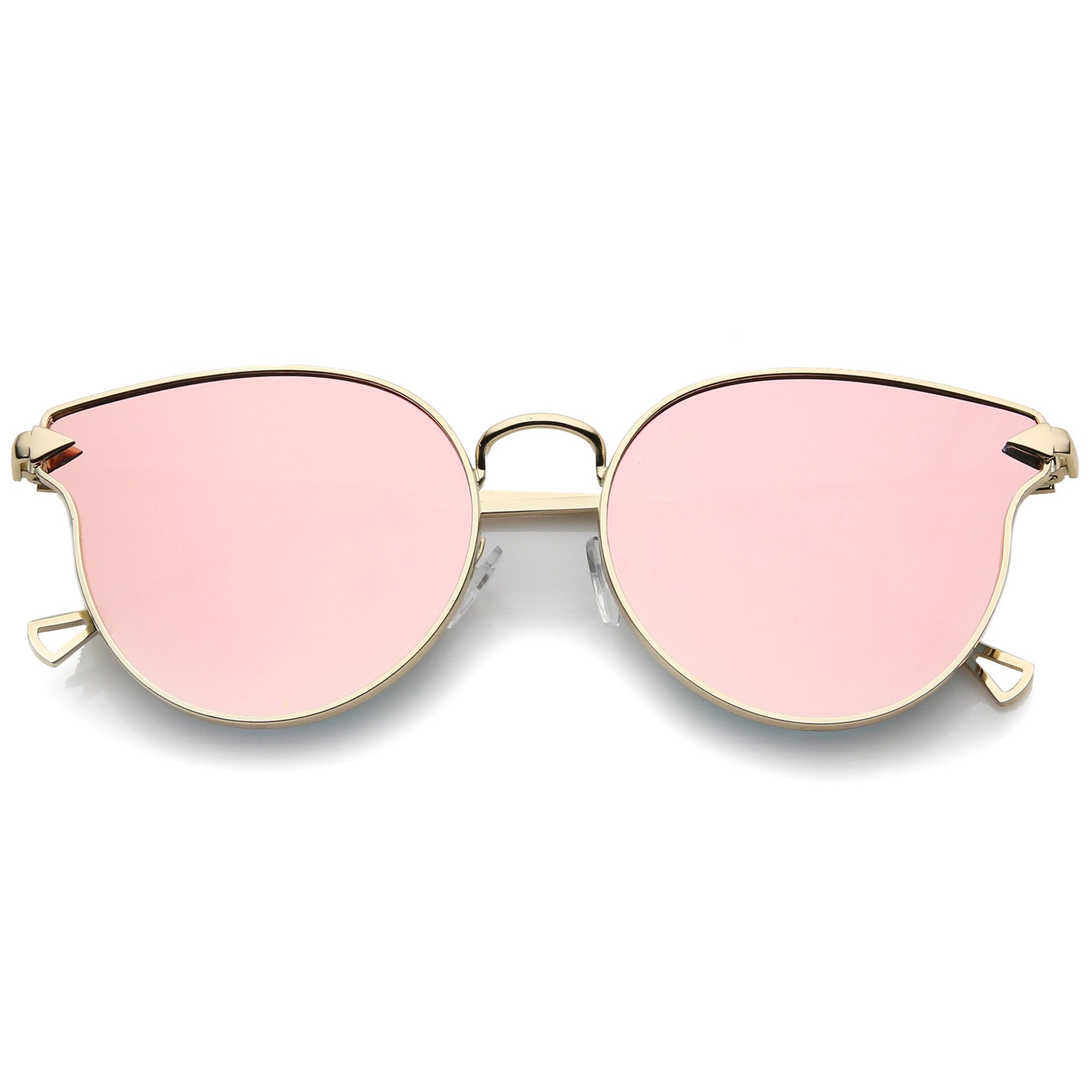 Modern Flat Mirror Lens Horned Rim Sunglasses Zerouv 