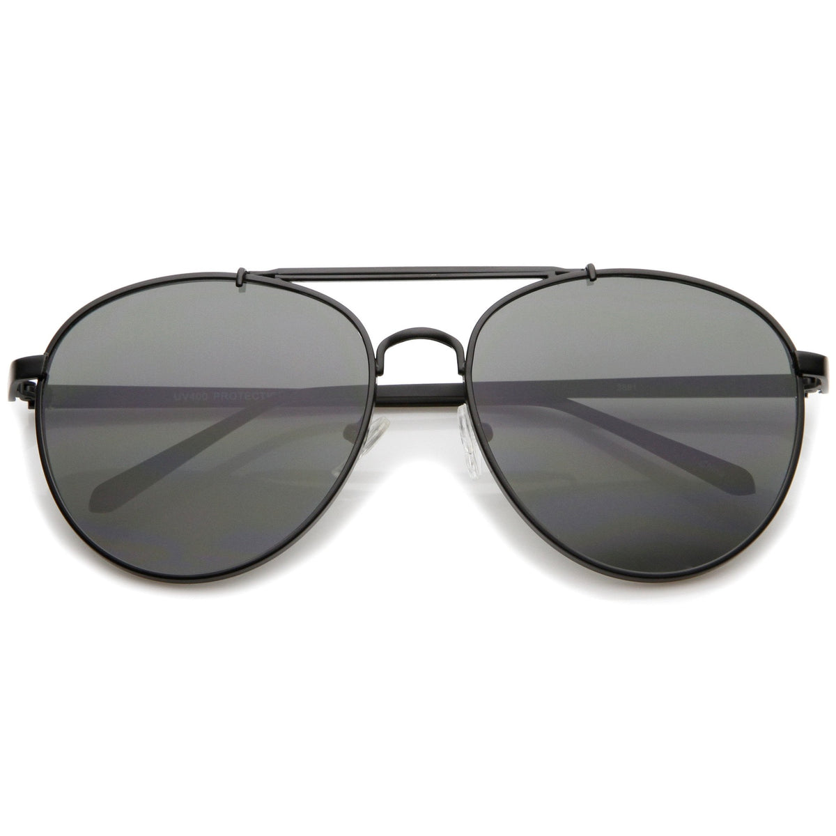 Oversize Deep Inset Metal Aviator Sunglasses - zeroUV