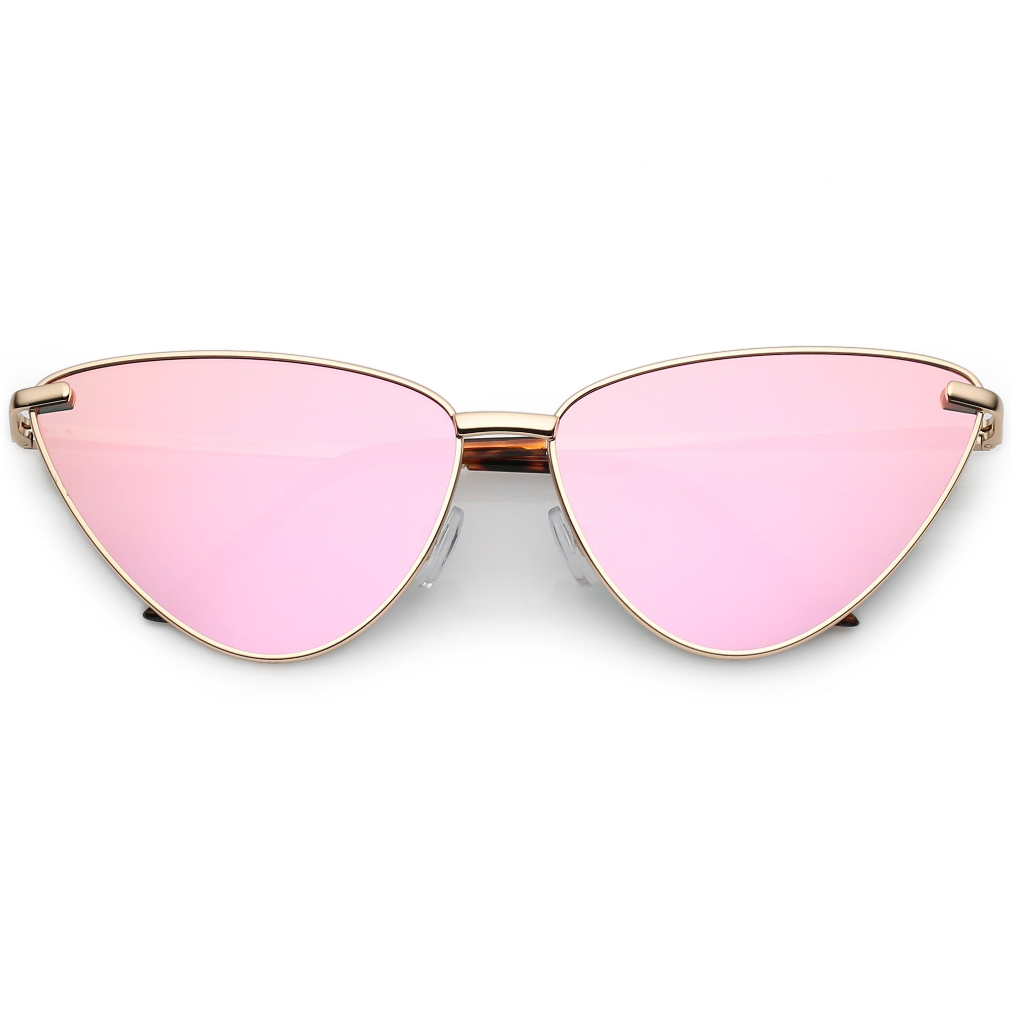 Oversize Thin Cat Eye Mirrored Flat Lens Butterfly Frame Sunglasses ...