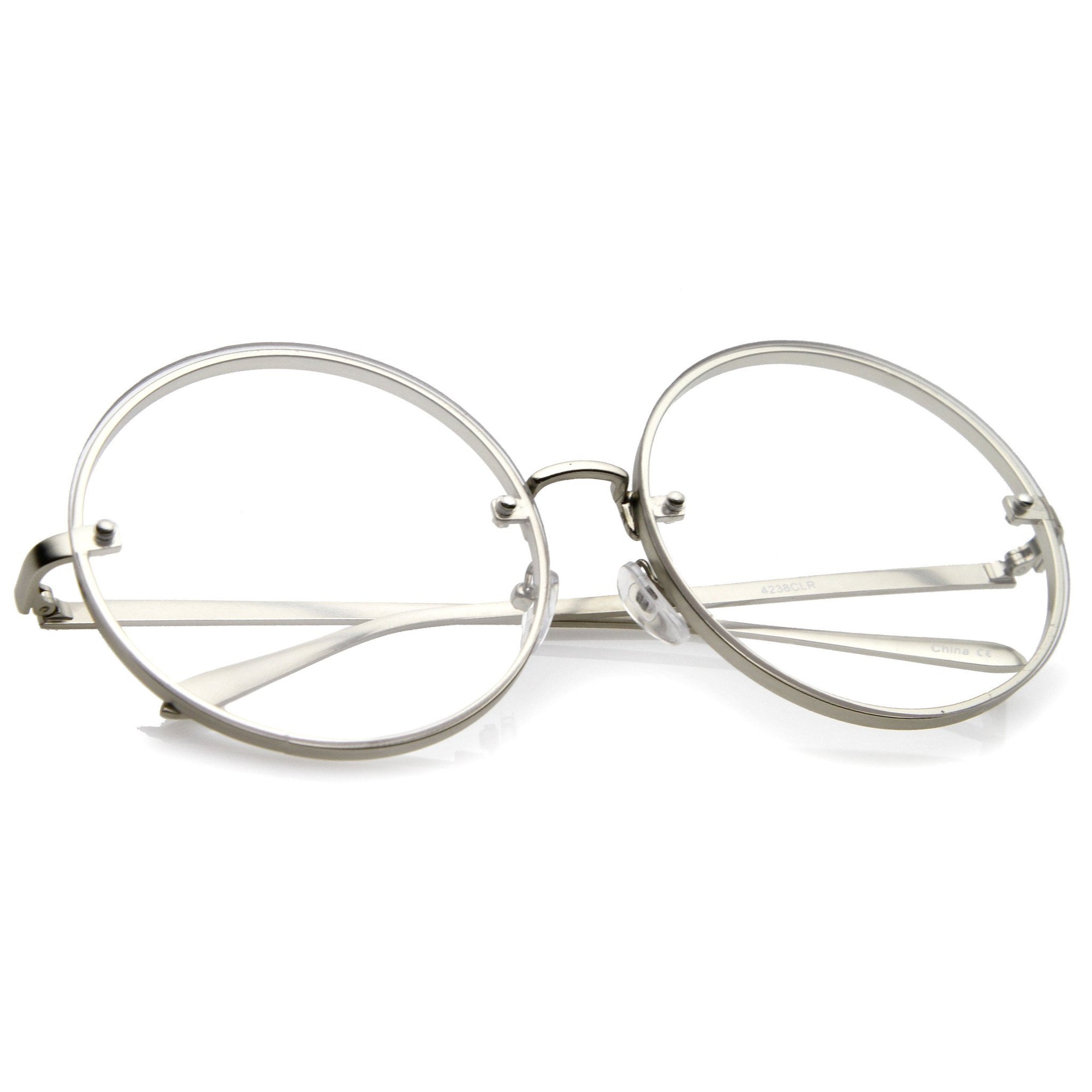 Modern Oversize Infinity Round Clear Lens Glasses - zeroUV