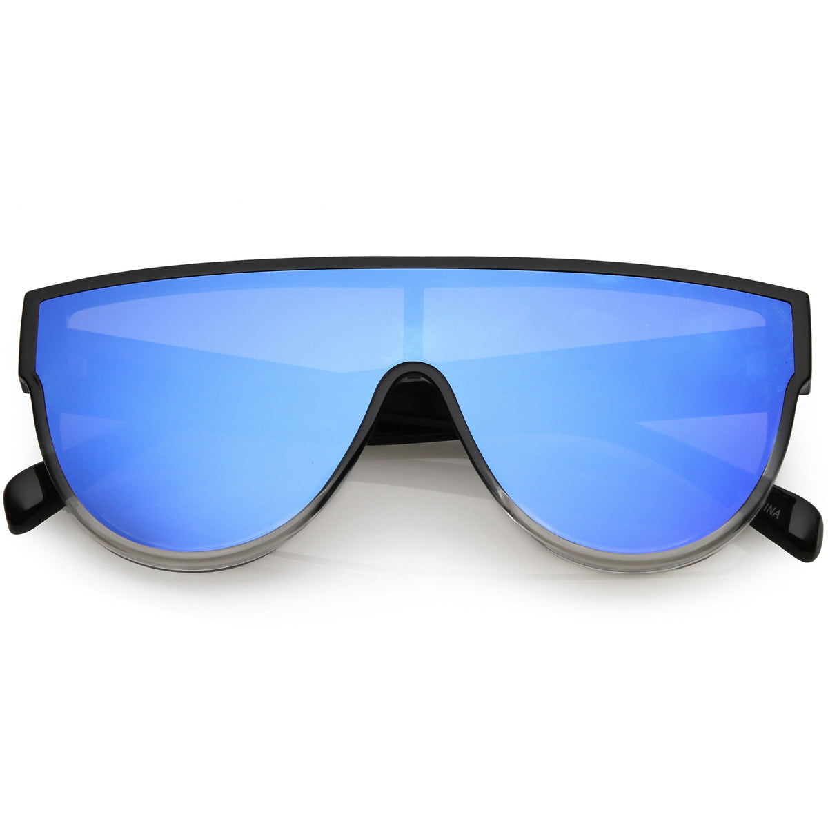 Retro Modern Infinity Mirrored Flat Lens Shield Sunglasses Zerouv