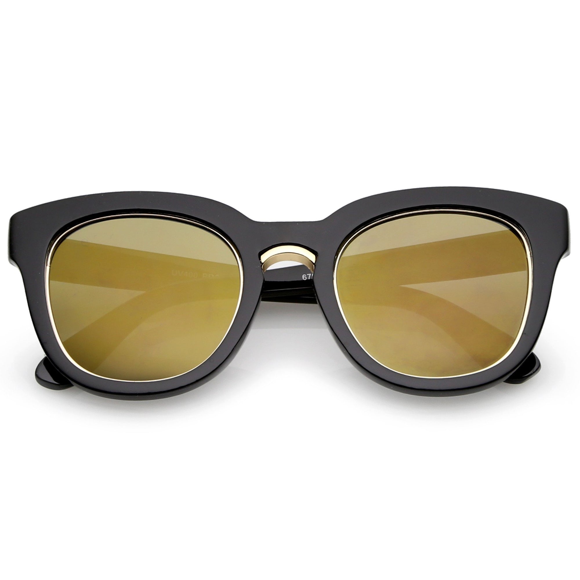 Women's Trimmed Lens Horned Rim Sunglasses - zeroUV