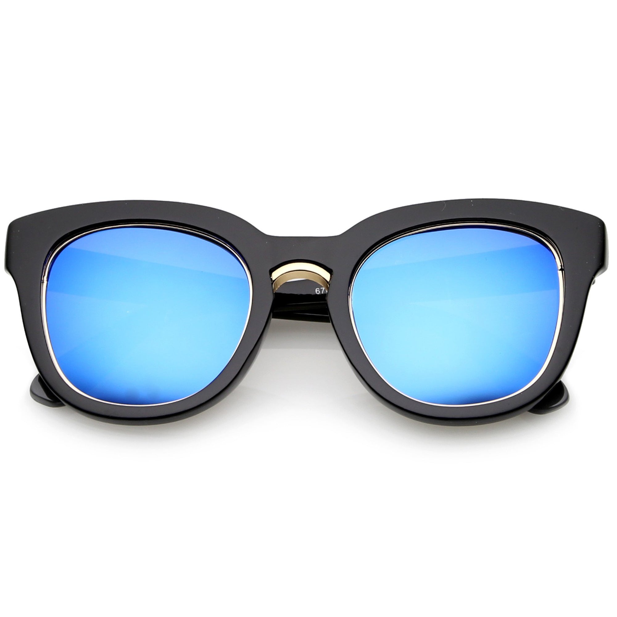 Women's Trimmed Lens Horned Rim Sunglasses - zeroUV