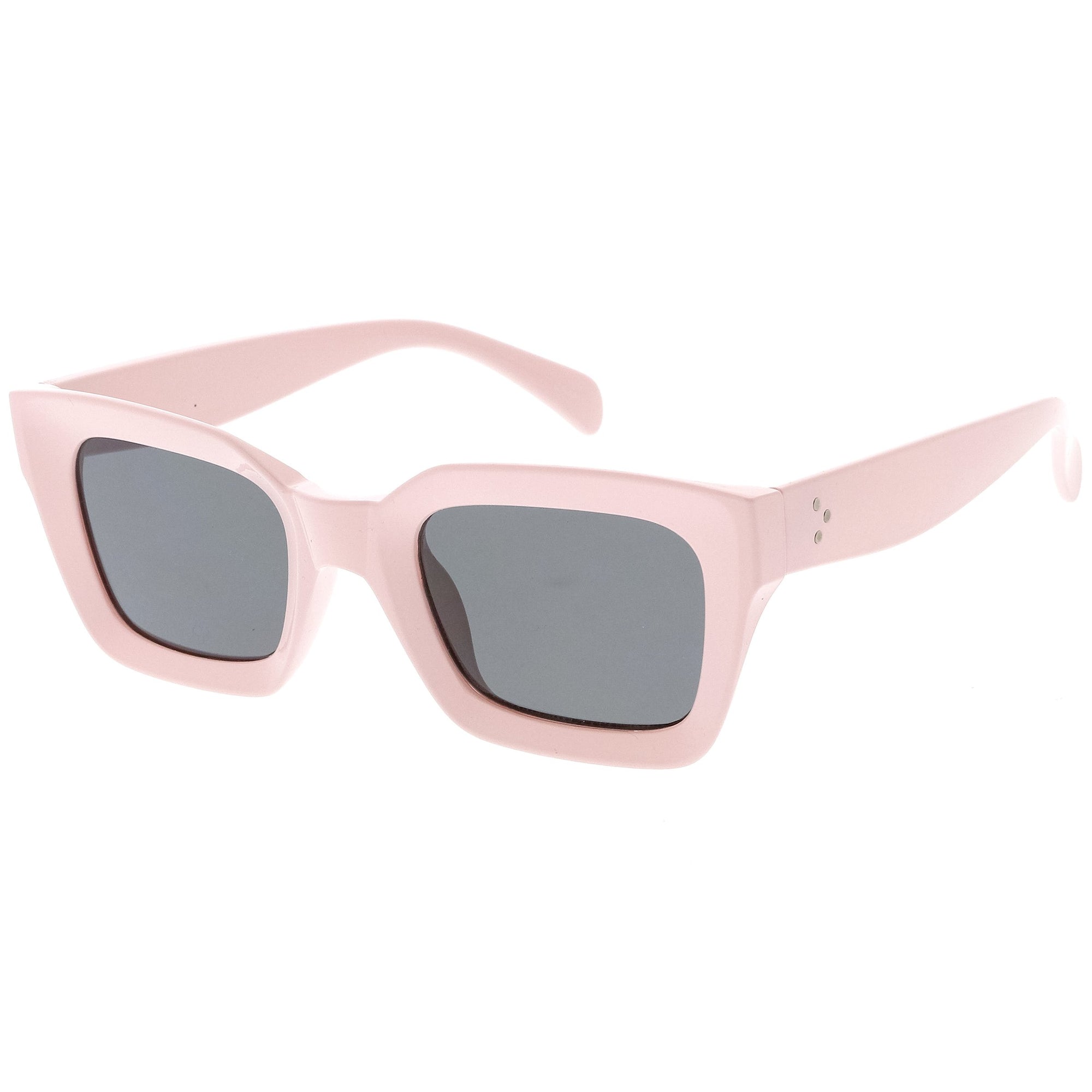 Retro 1950's Deep Inset Horned Rim Square Sunglasses - zeroUV