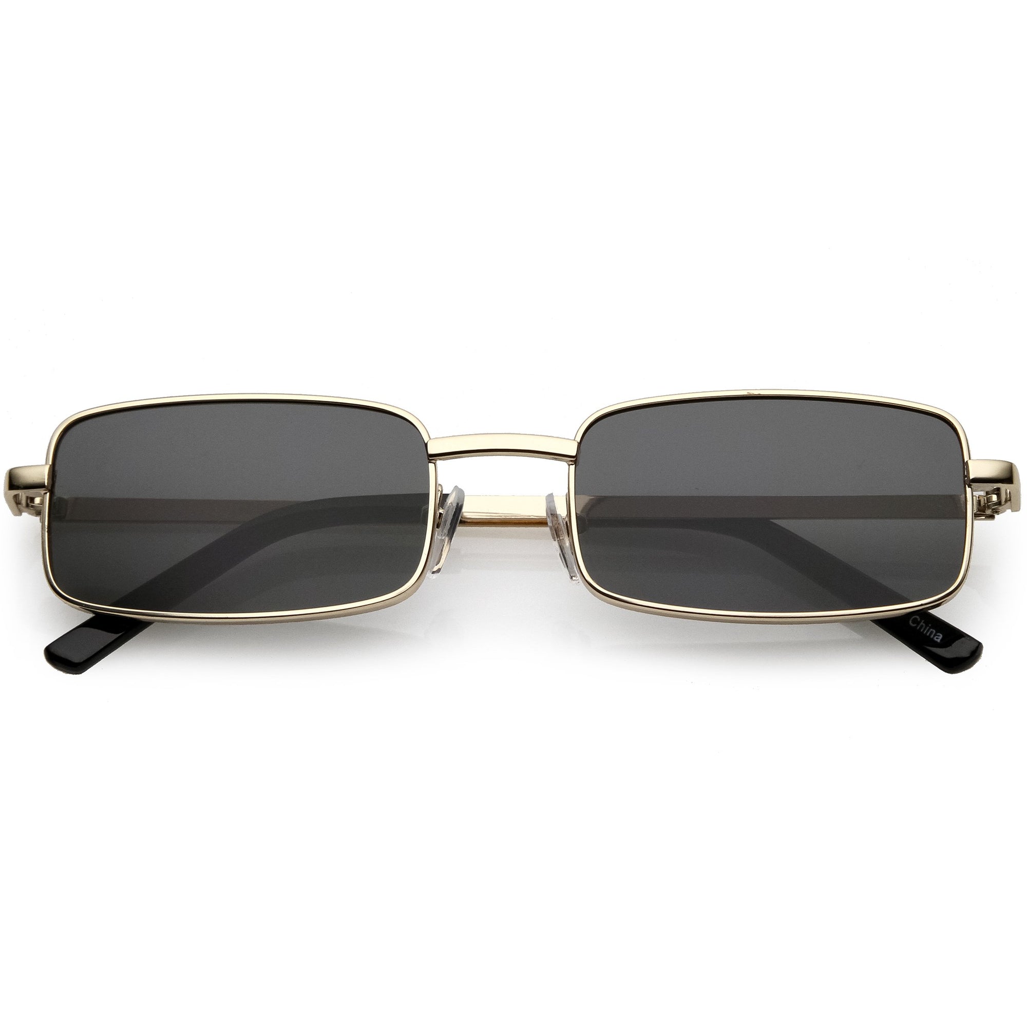 Retro 1990's Fashion Rectangle Flat Lens Sunglasses - zeroUV