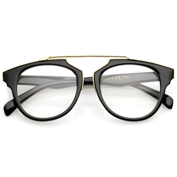 Modern Fashion Horned Rim Clear Lens Glasses Zerouv 