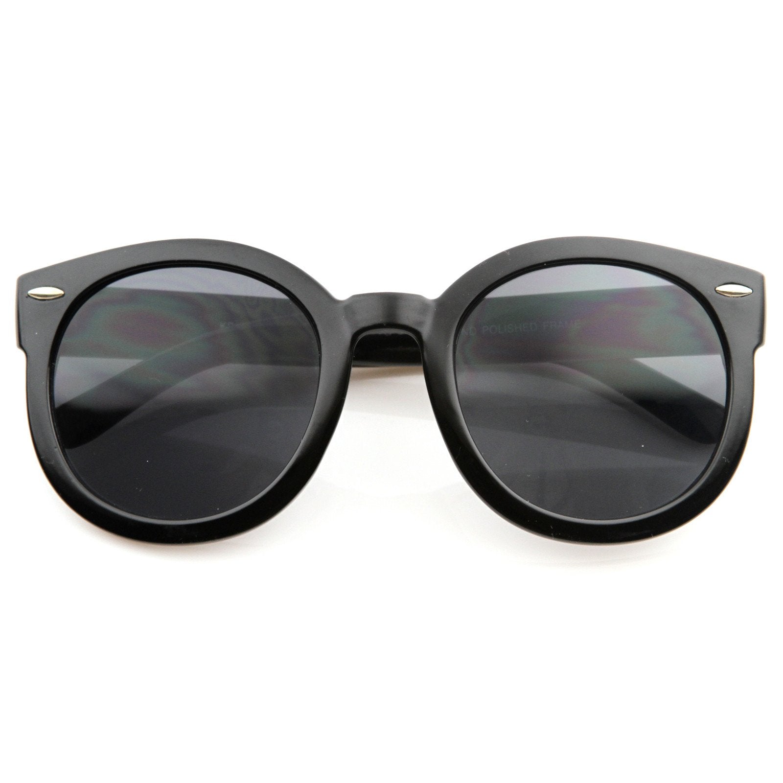 Trendy Unique Fashion Angel Wings Round Sunglasses, Black | zeroUV