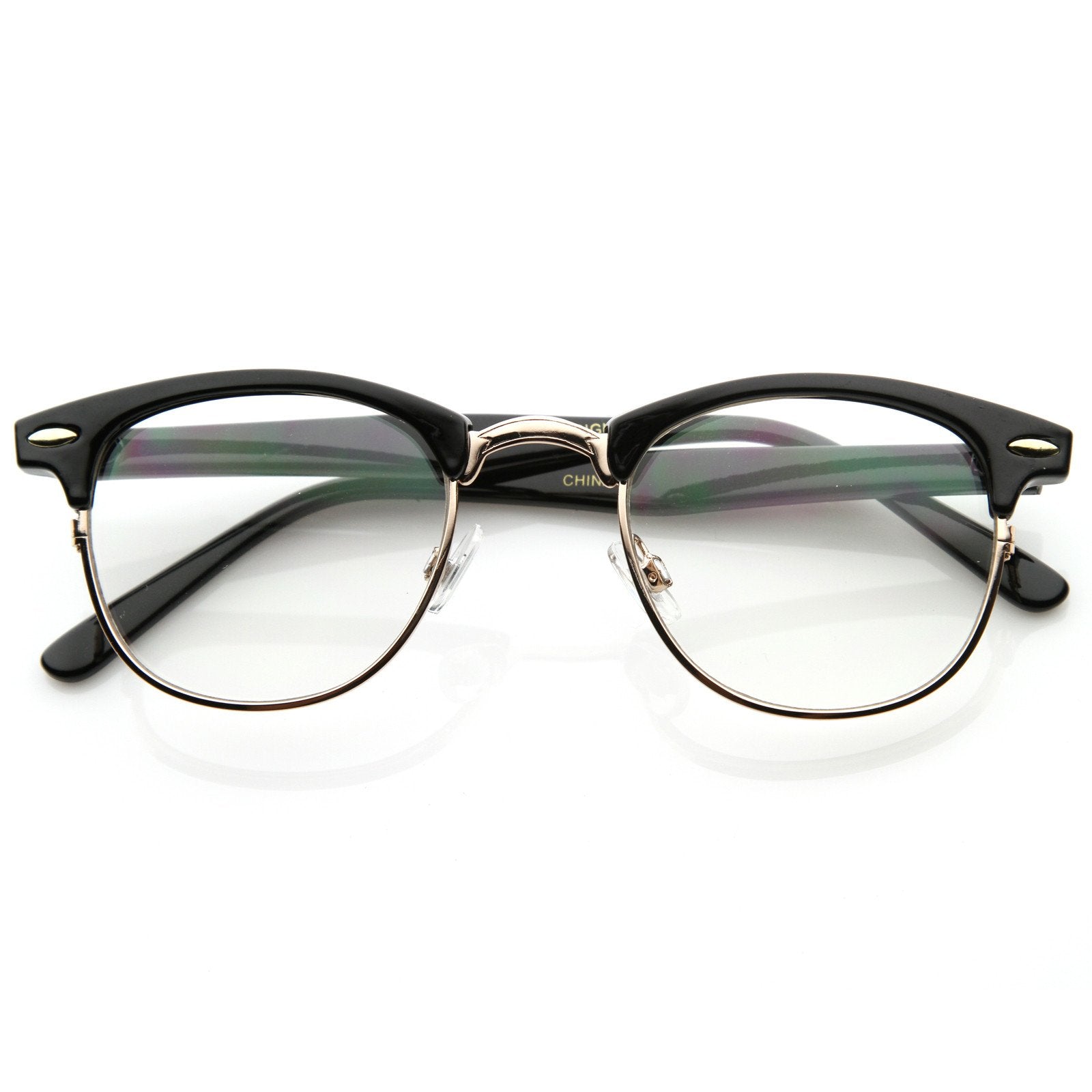 clubmaster clear lens