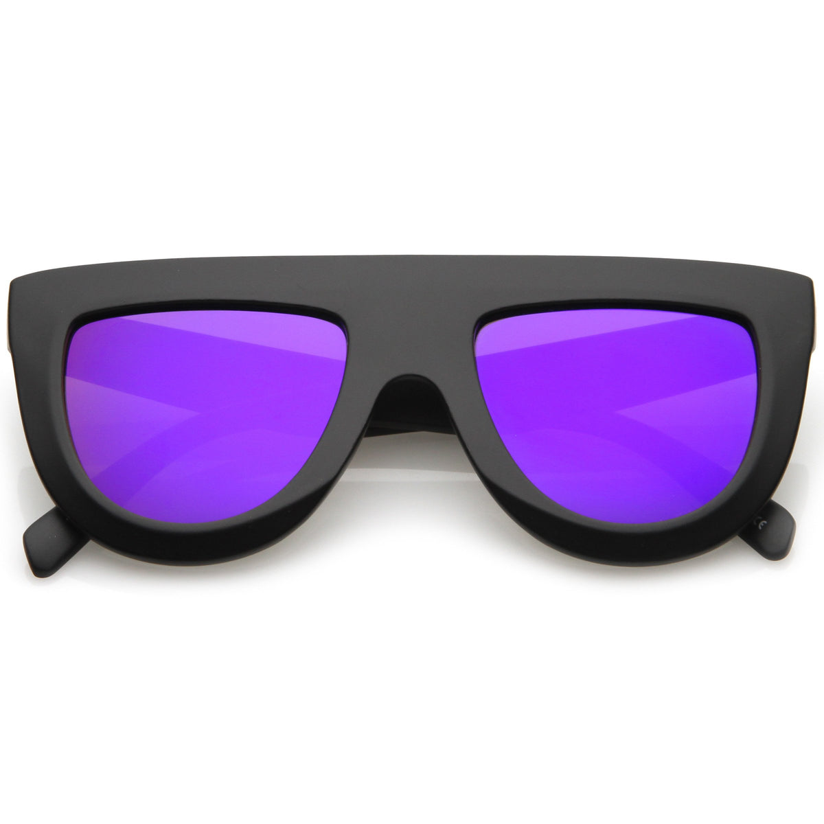 Oversize Retro Modern Flat Top Mirrored Lens Sunglasses Zerouv 