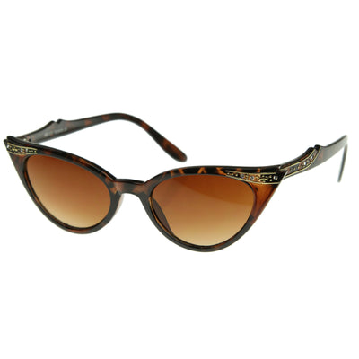 1950's Vintage Womens Rhinestone Cat Eye Sunglasses - zeroUV