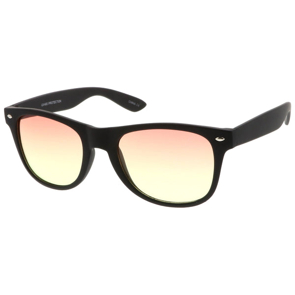 Rubberized Horned Rim Gradient Lens Sunglasses - zeroUV