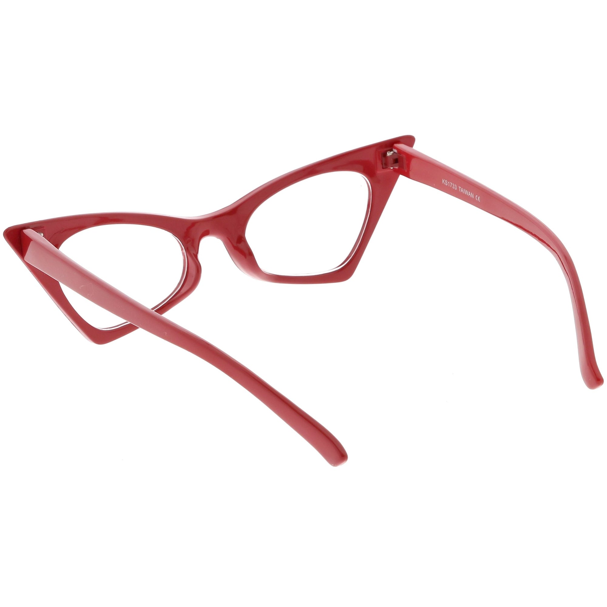 Retro Womens's High Pointed Cat Eye Clear Lens Glasses - zeroUV
