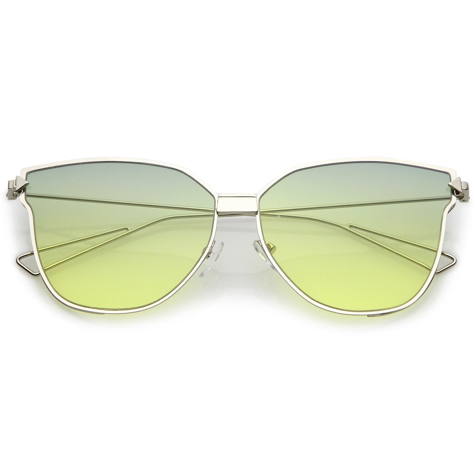 Retro Modern Gradient Flat Lens Aviator Sunglasses - zeroUV