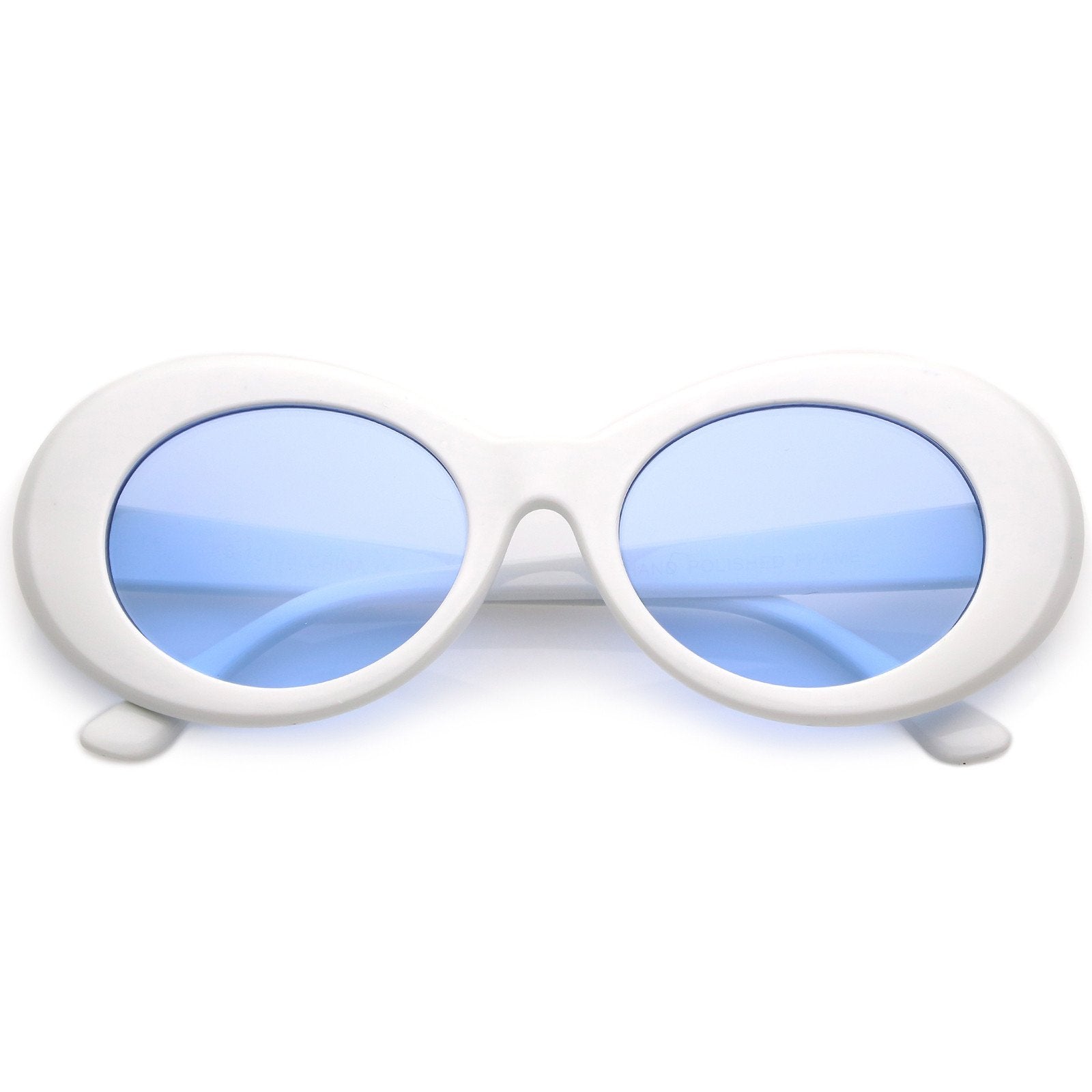 Retro 90's Fashion Clout Oval Round Pantone Lens Sunglasses - zeroUV