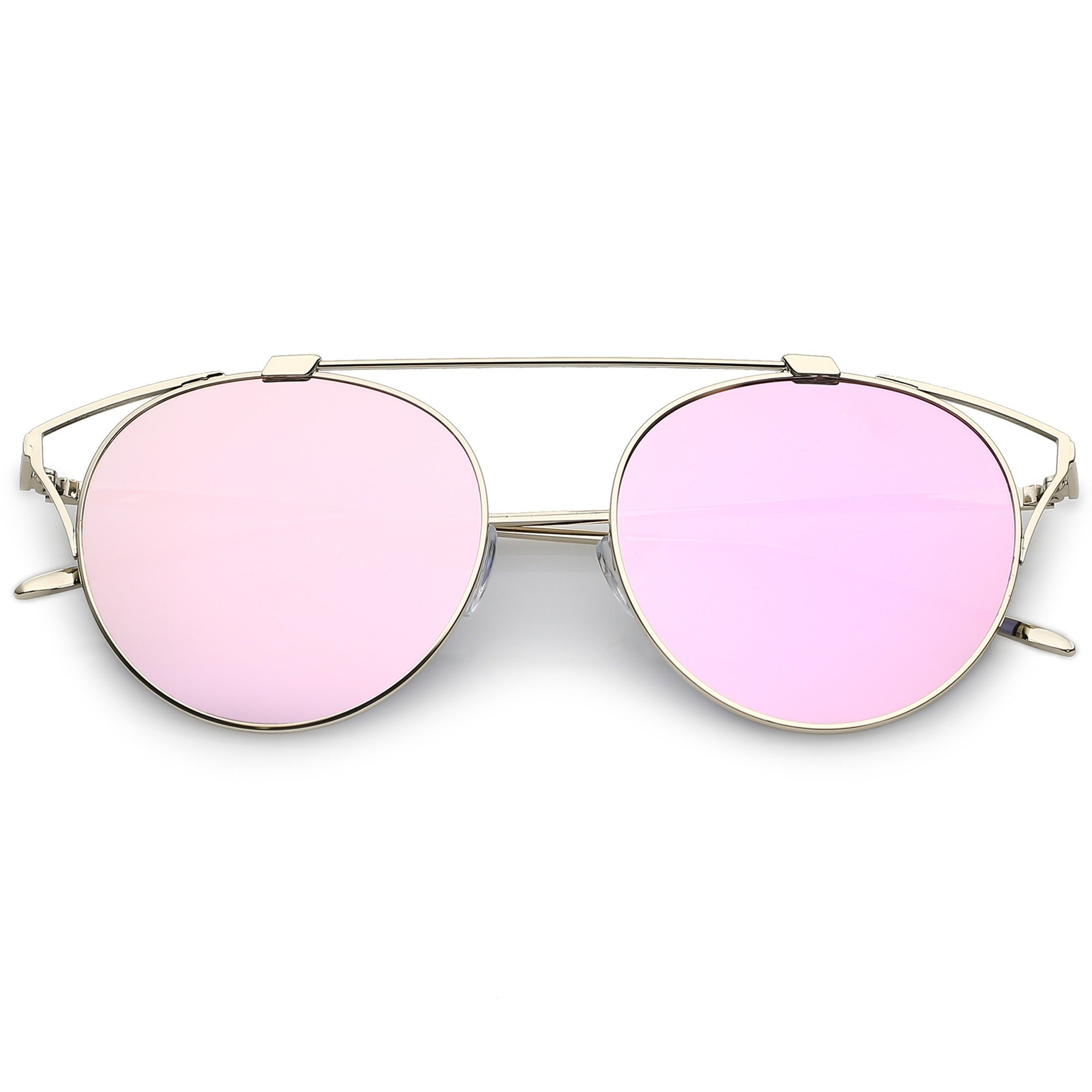 Lennon Collection Gold Frame Sunglasses with Pink Mirror polarized len –  RdShadez