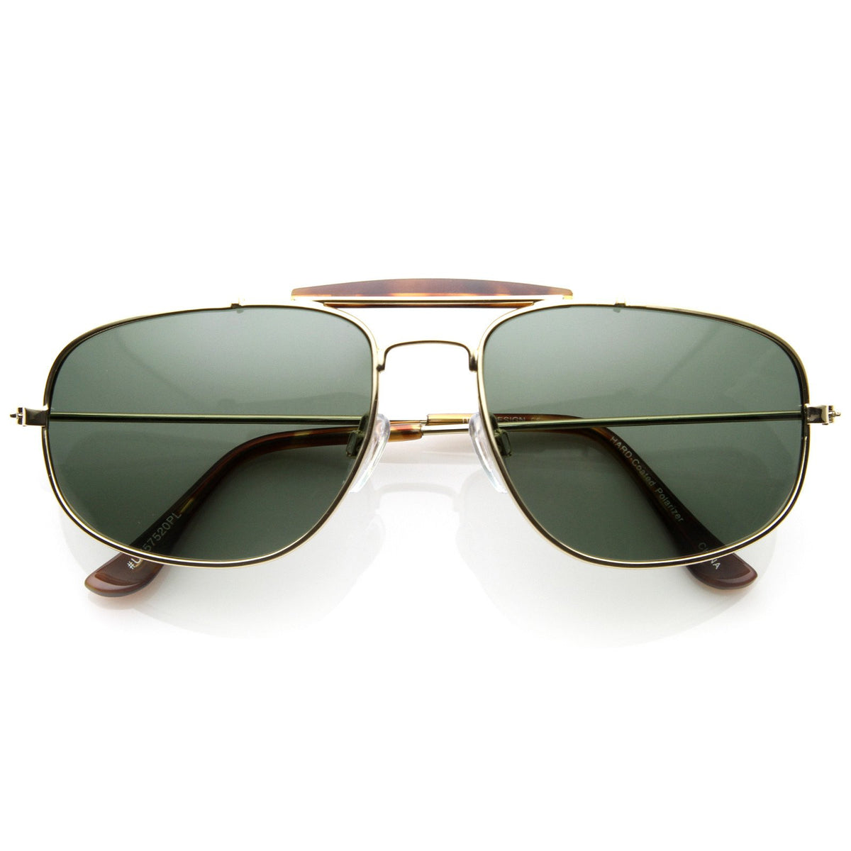 Polarized Metal Nickel Cross Bar Aviator Sunglasses - zeroUV