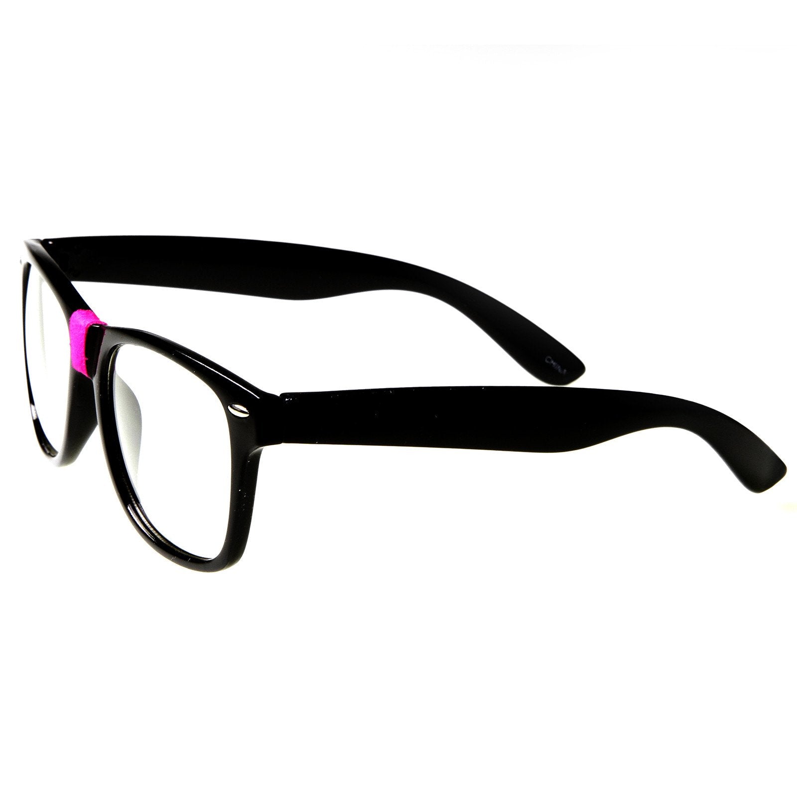 Retro Nerd Geek Color Tape Clear Lens Wayfarer Glasses Zerouv 