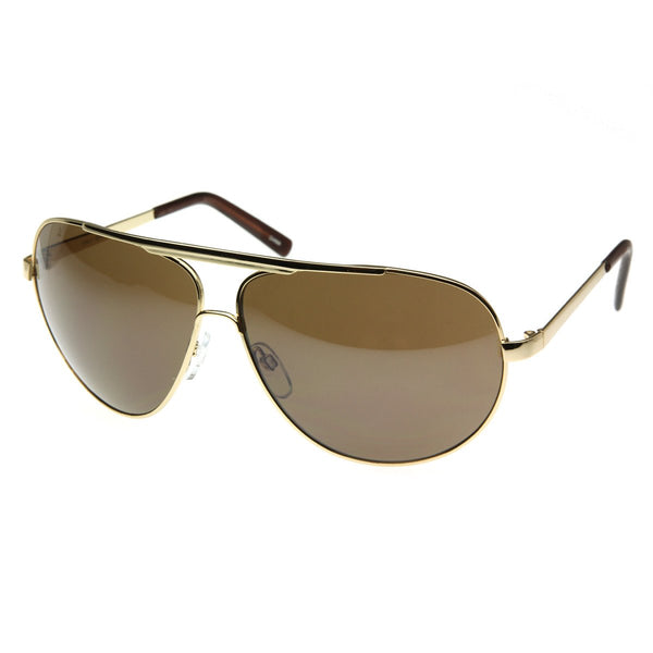 Extra Large Metal Oversize Frame Aviator Sunglasses - zeroUV