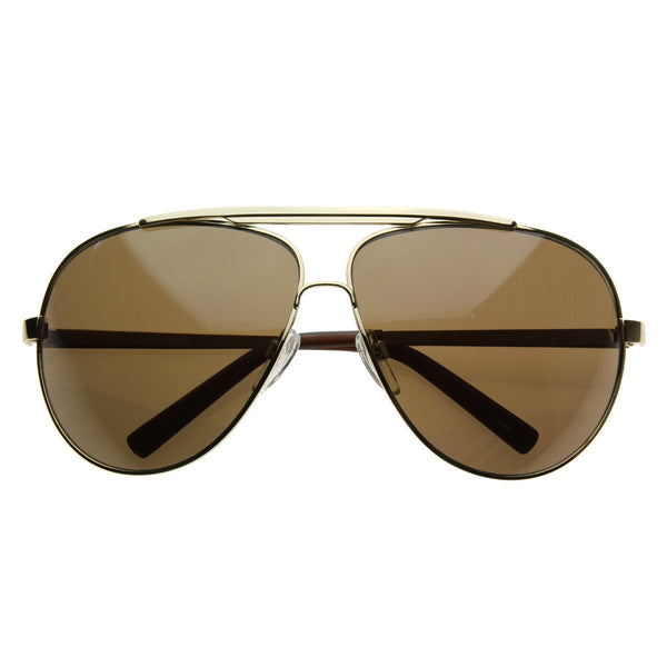 Extra Large Metal Oversize Frame Aviator Sunglasses Zerouv