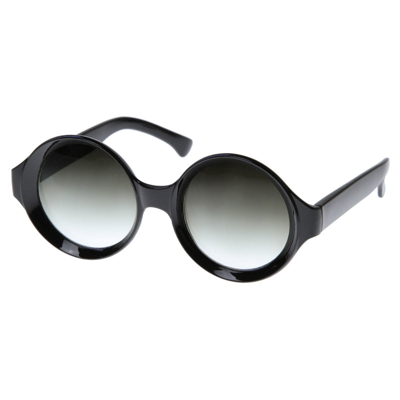 Trendy Unique Fashion Angel Wings Round Sunglasses, Black | zeroUV