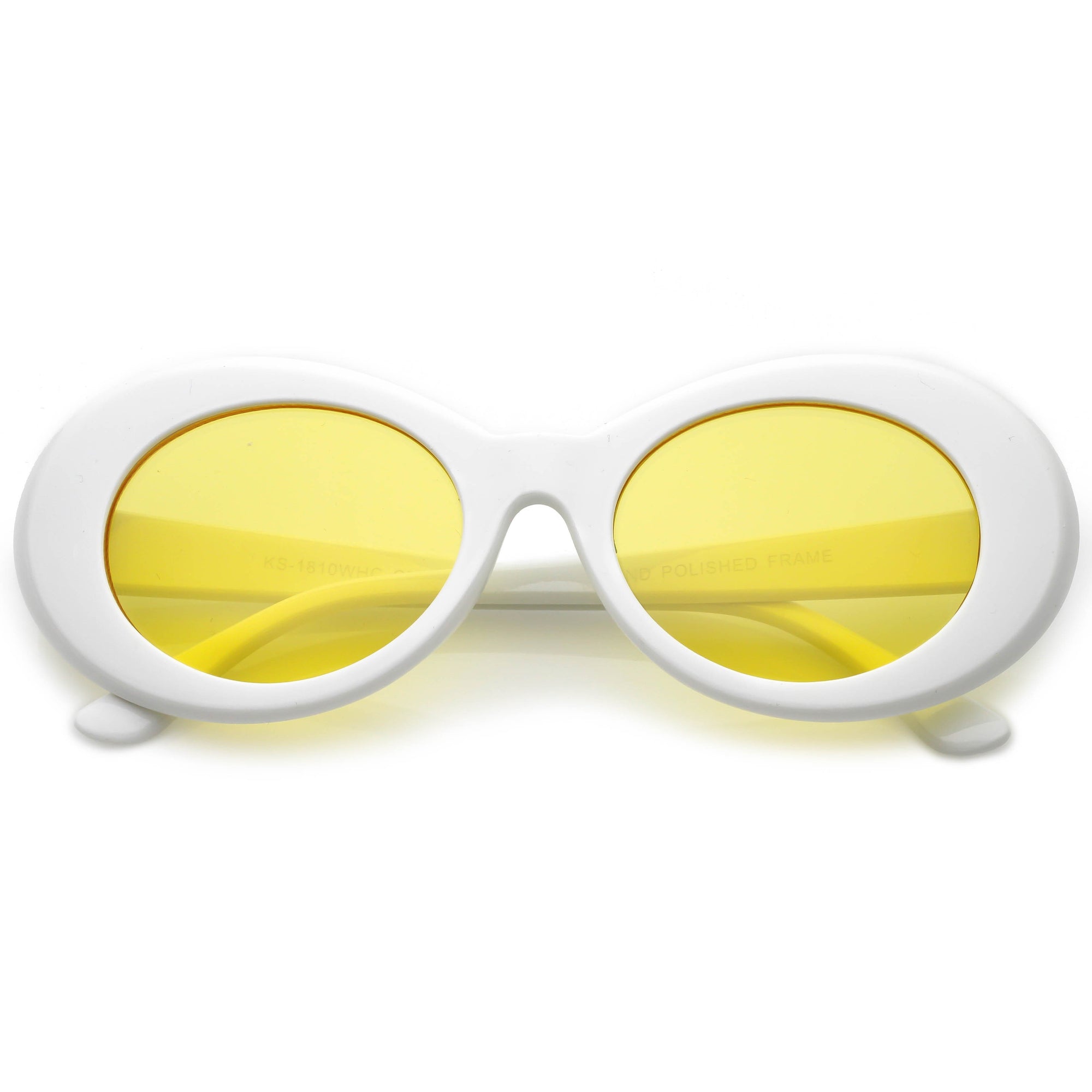 Retro 1990s Fashion Clout Goggle Oval Colored Lens Sunglasses Zerouv 