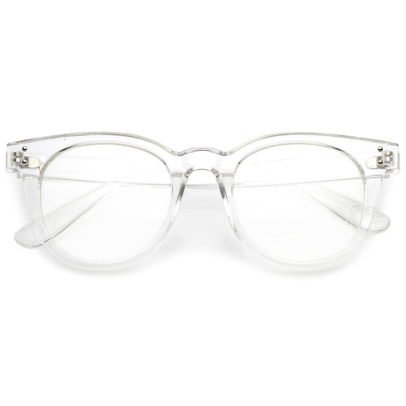 Retro Dapper Hipster Indie Horned Rim Clear Lens Glasses - zeroUV