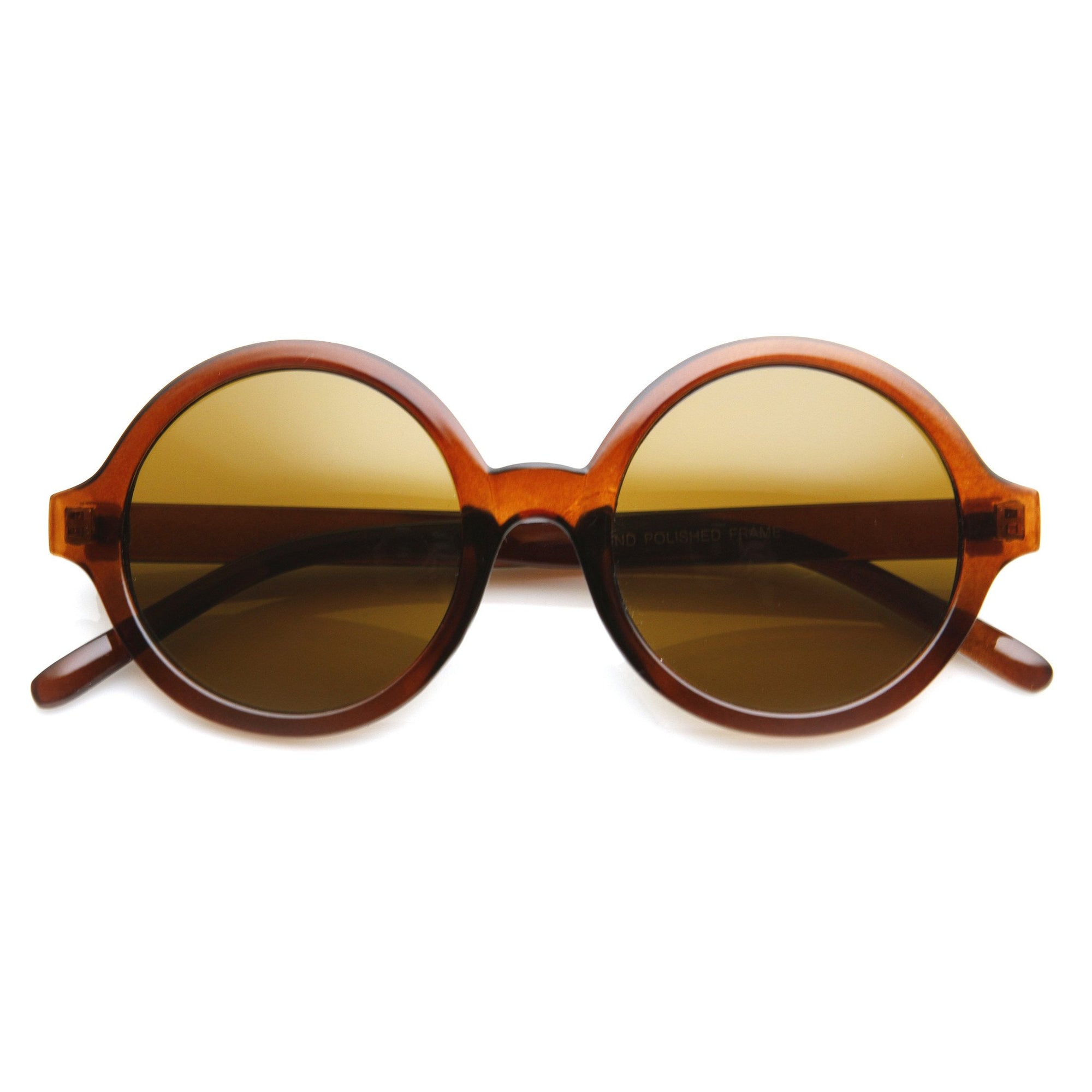 Retro Sleek Large Round Fashion Sunglasses - zeroUV