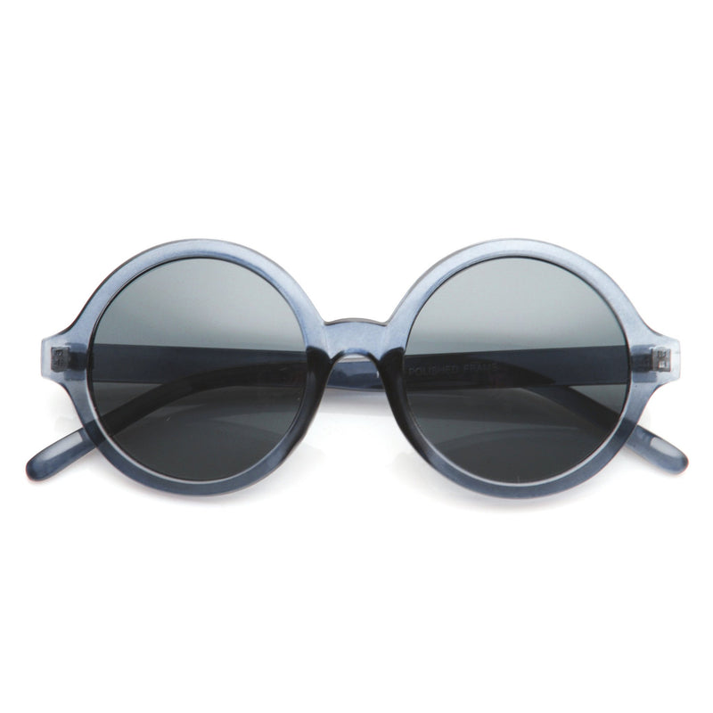 Retro Sleek Large Round Fashion Sunglasses - zeroUV