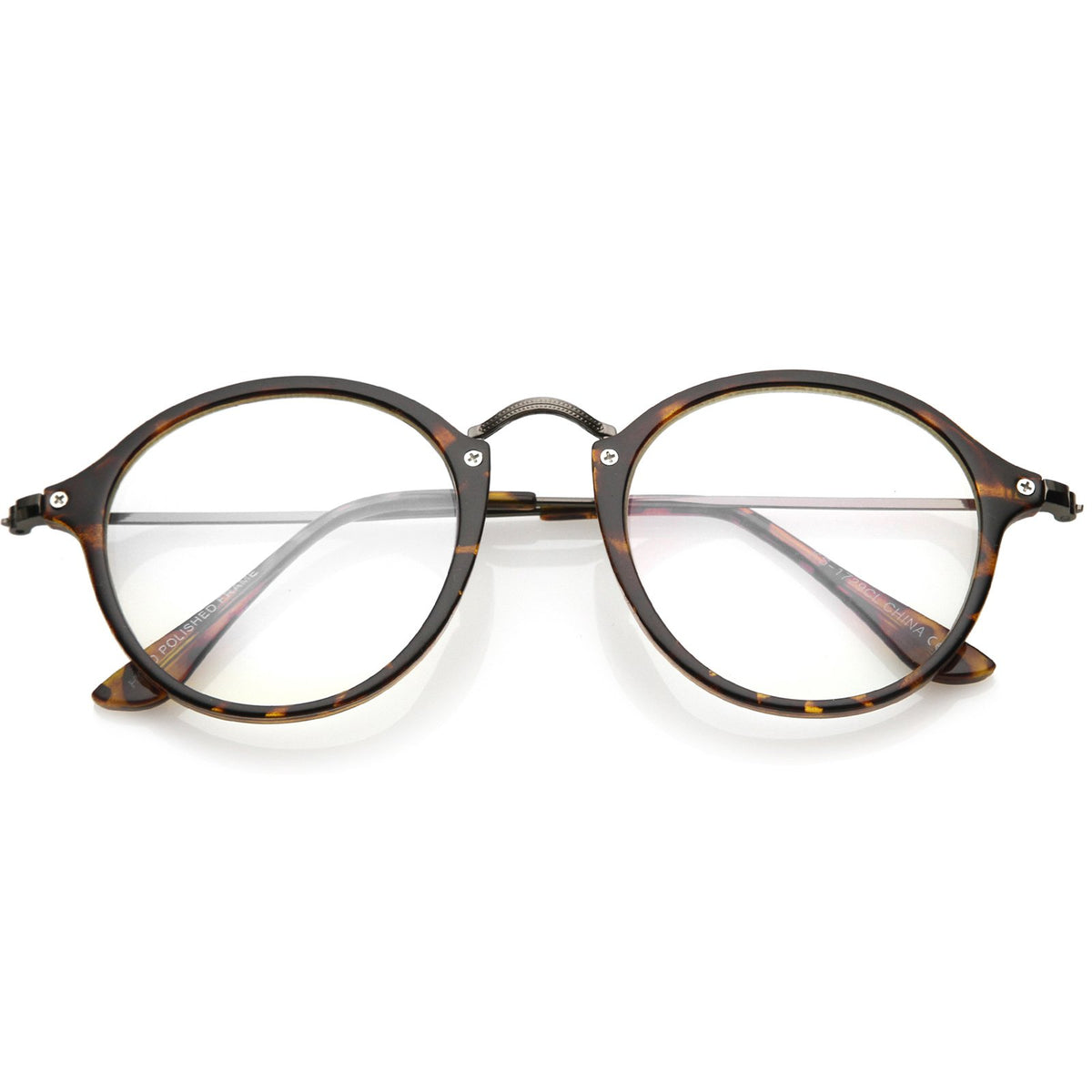 Indie Hipster Round Clear Lens Dapper Glasses - zeroUV