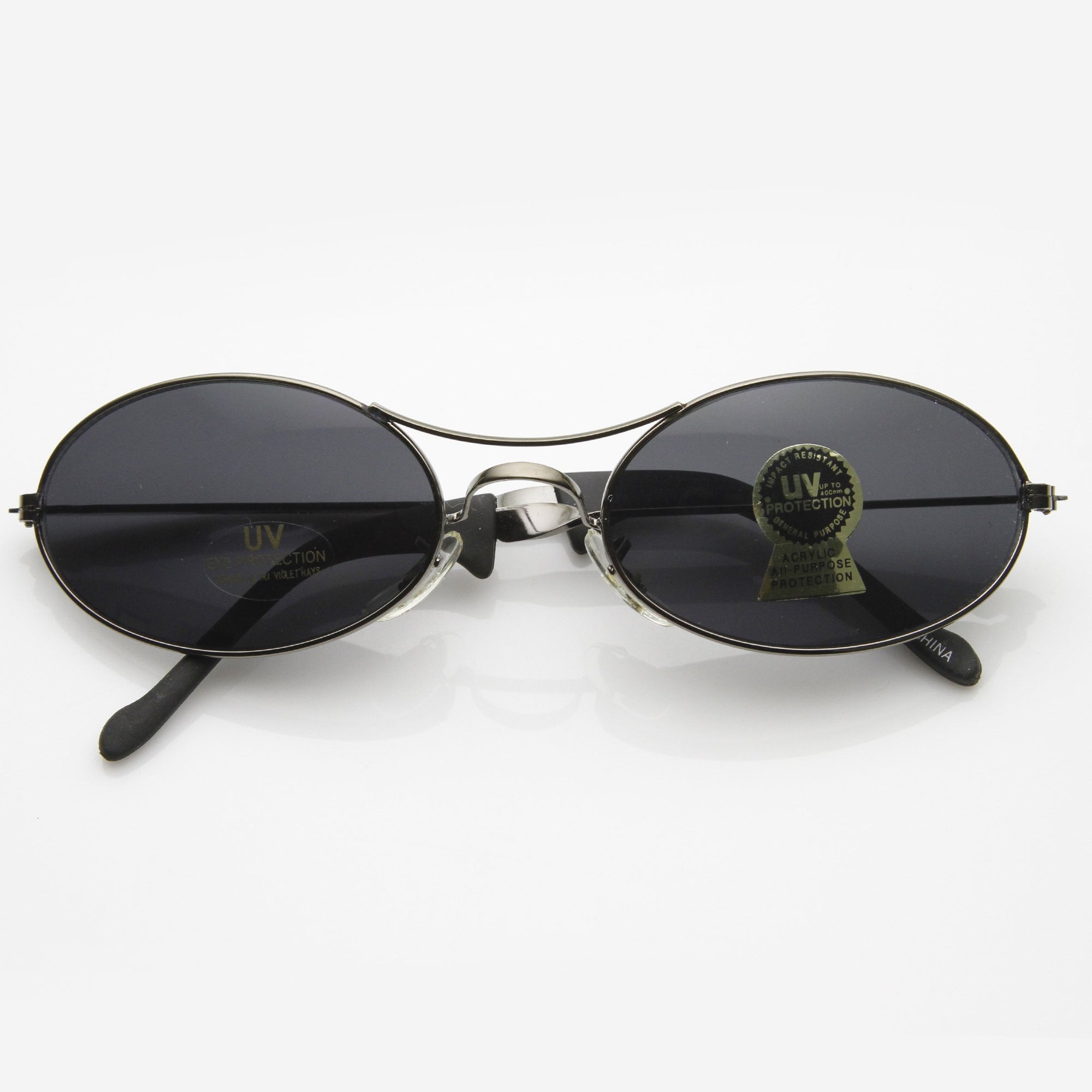 Vintage Deadstock Oval Metal Sunglasses 7017 - zeroUV