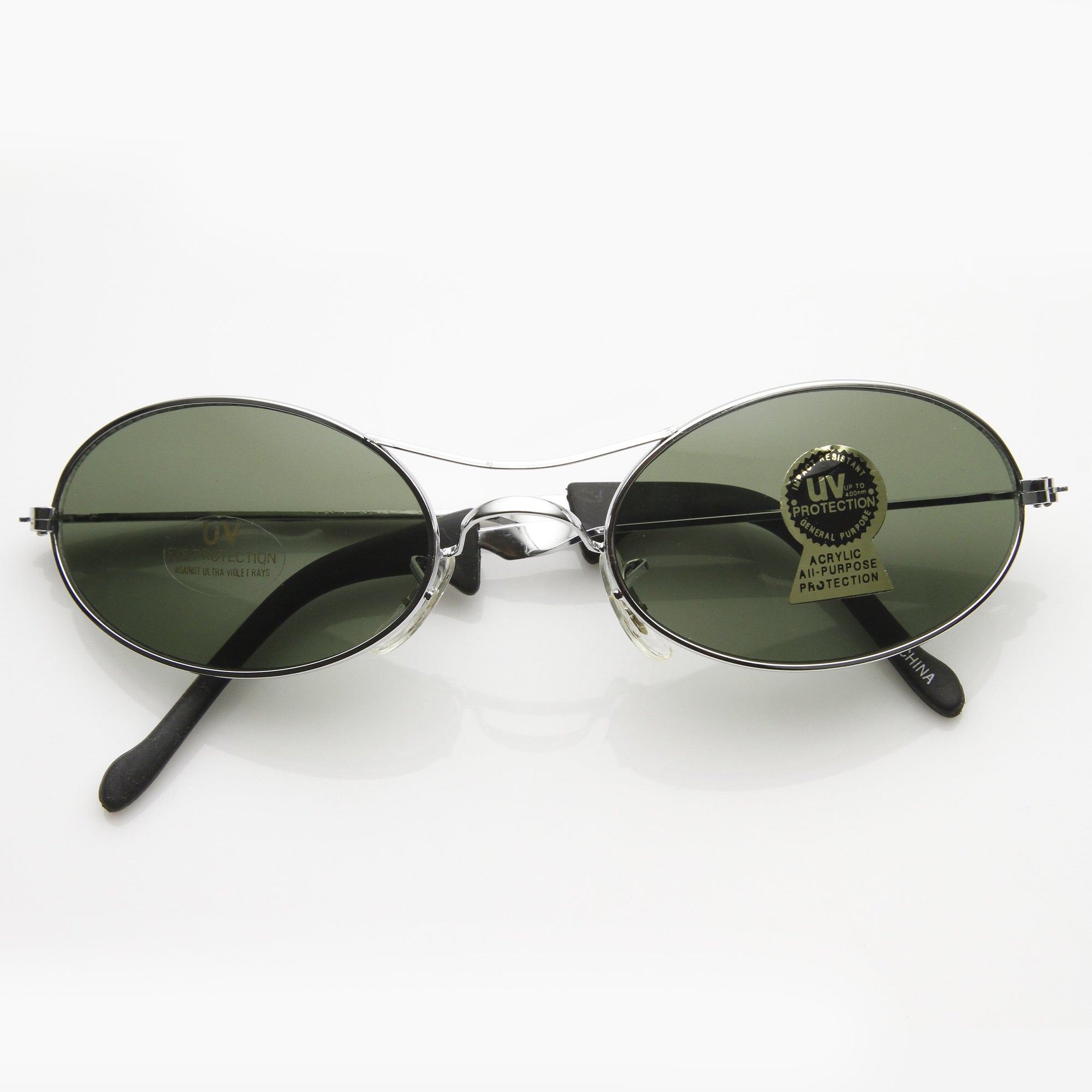 Vintage Deadstock Oval Metal Sunglasses 7017 - zeroUV