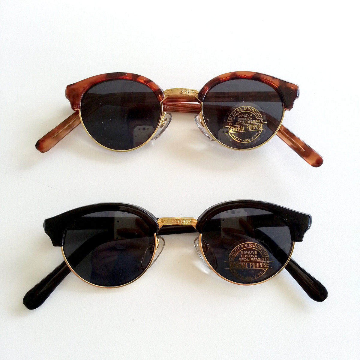 True Vintage Oval Round Half Frame Sunglasses - zeroUV