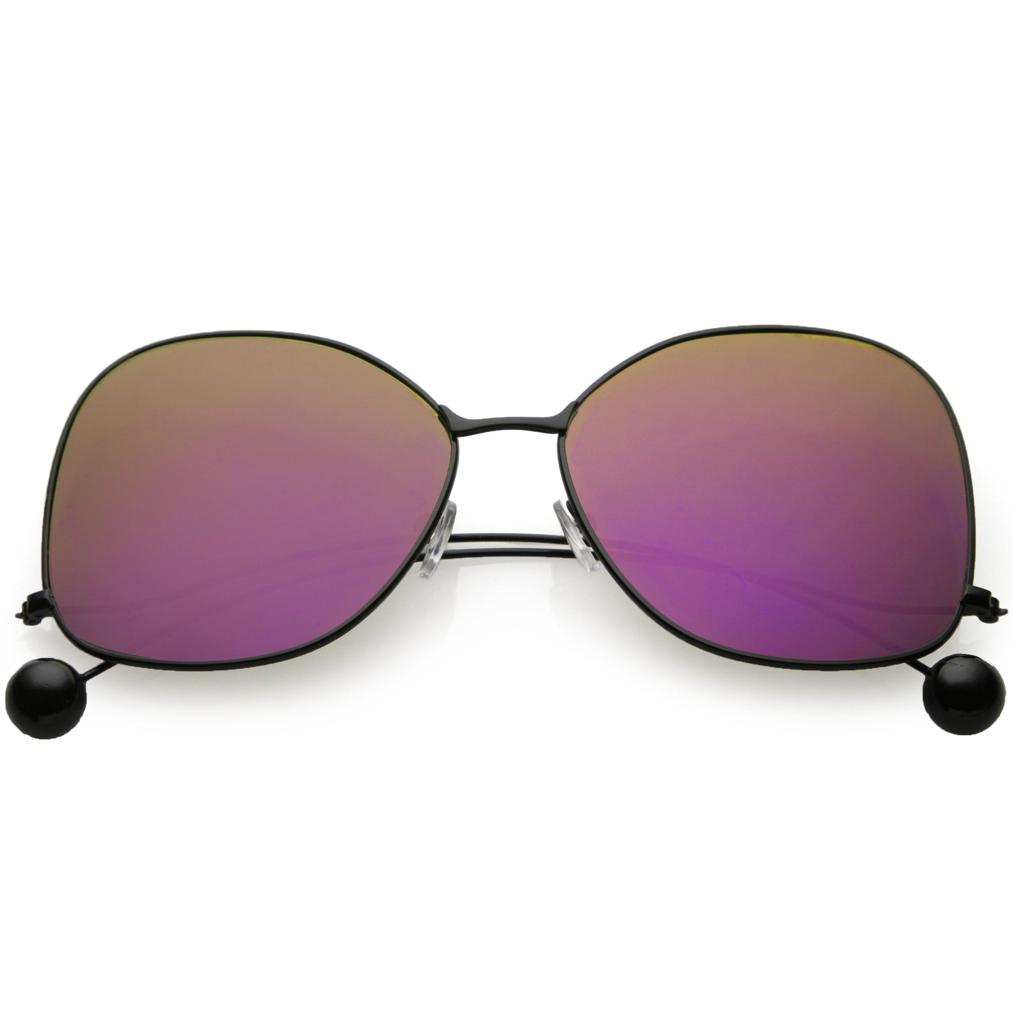 Women's Oversize Low Temple Mirrored Flat Lens Sunglasses - zeroUV