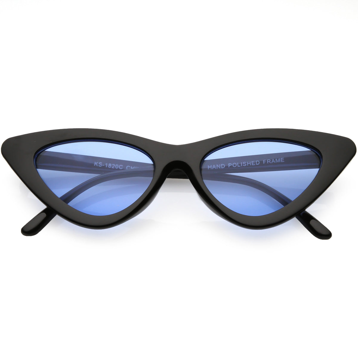 Womens Retro Flat Angle Colored Lens Black Frame Sunglasses Zerouv 