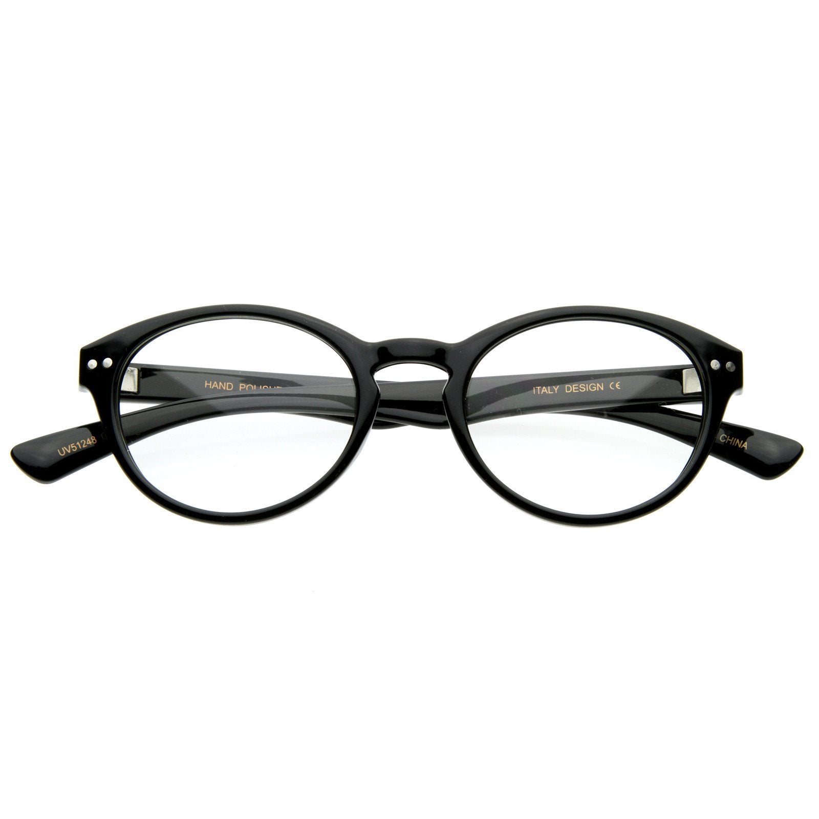 Dapper Optical Rx Quality Oval Clear Lens Glasses Zerouv 