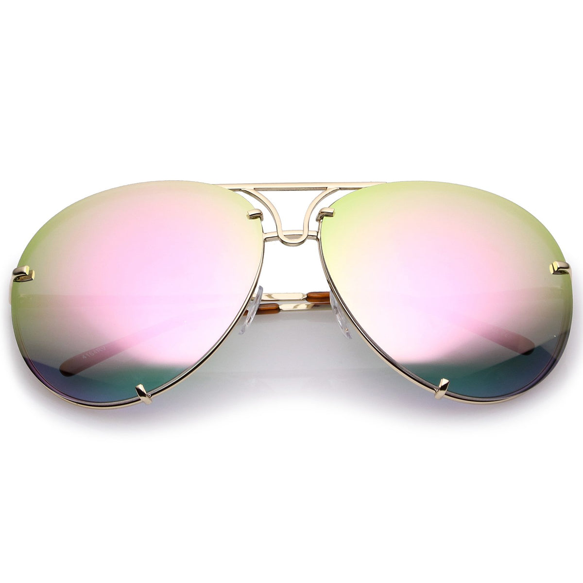 Retro Oversized Floating Mirrored Lens Aviator Sunglasses Zerouv 1246